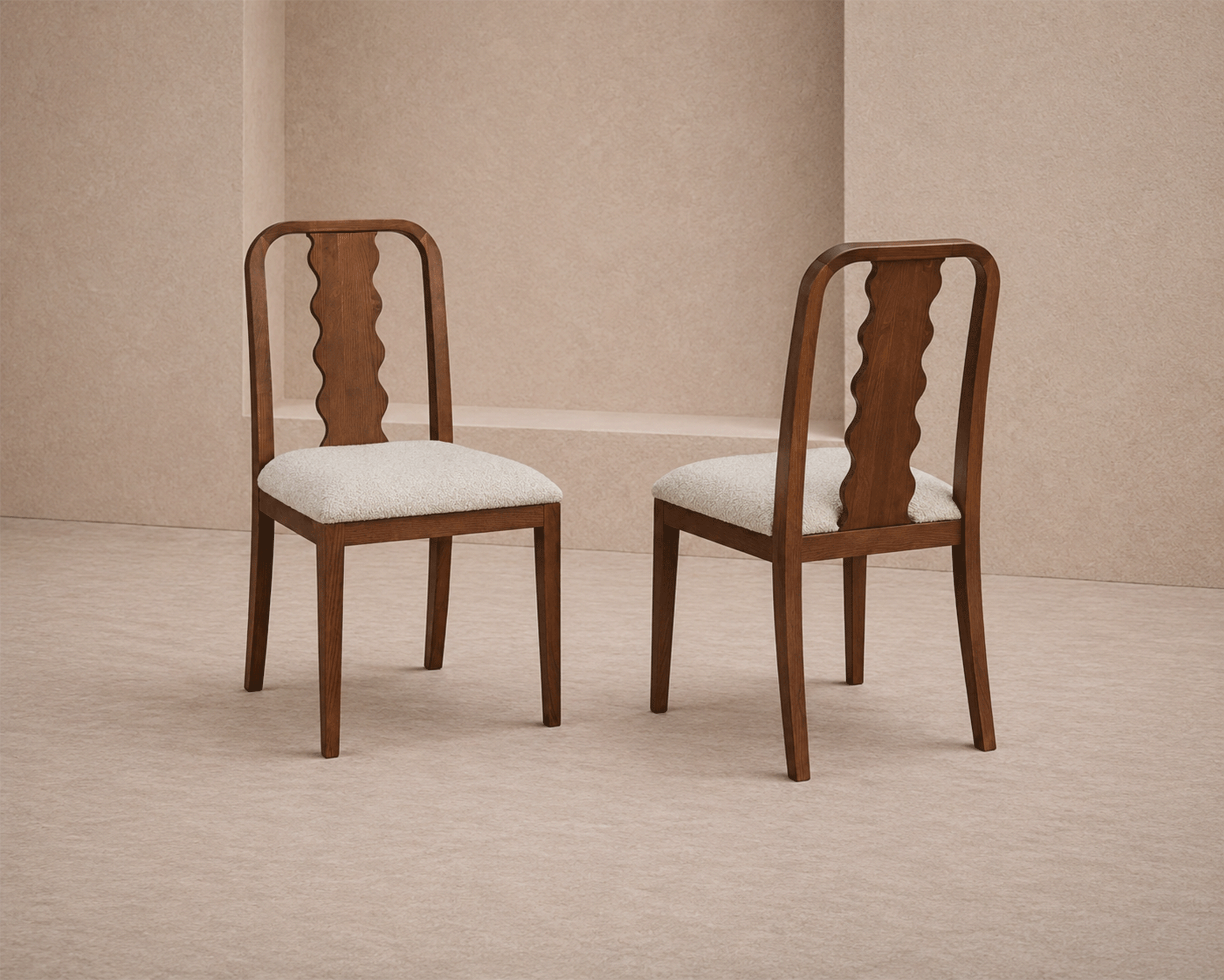 Set of 2 Diane Dining Chairs - Capella Sand & Brushed Brown