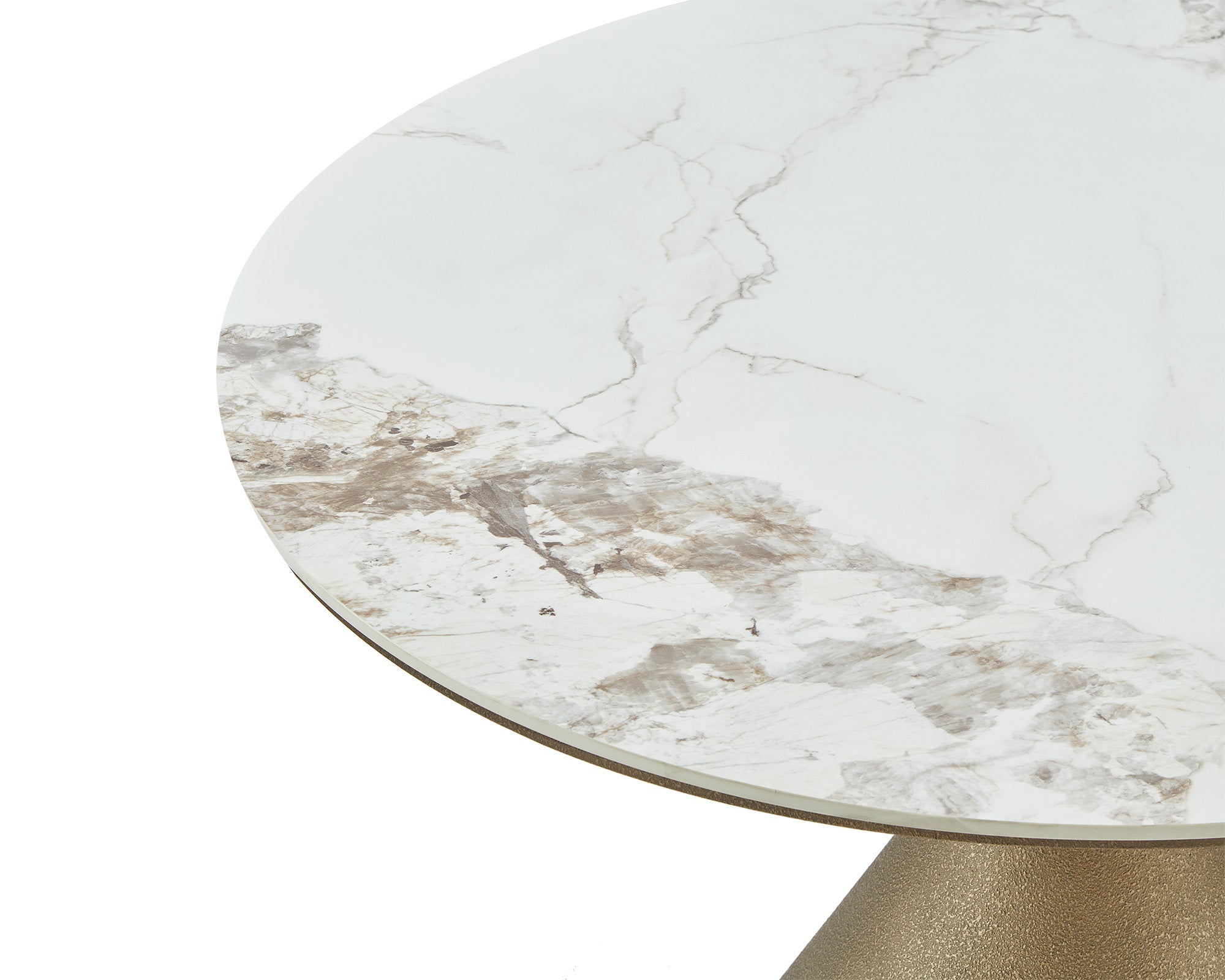 Ditta Dining Table - Dunas White Marble Effect