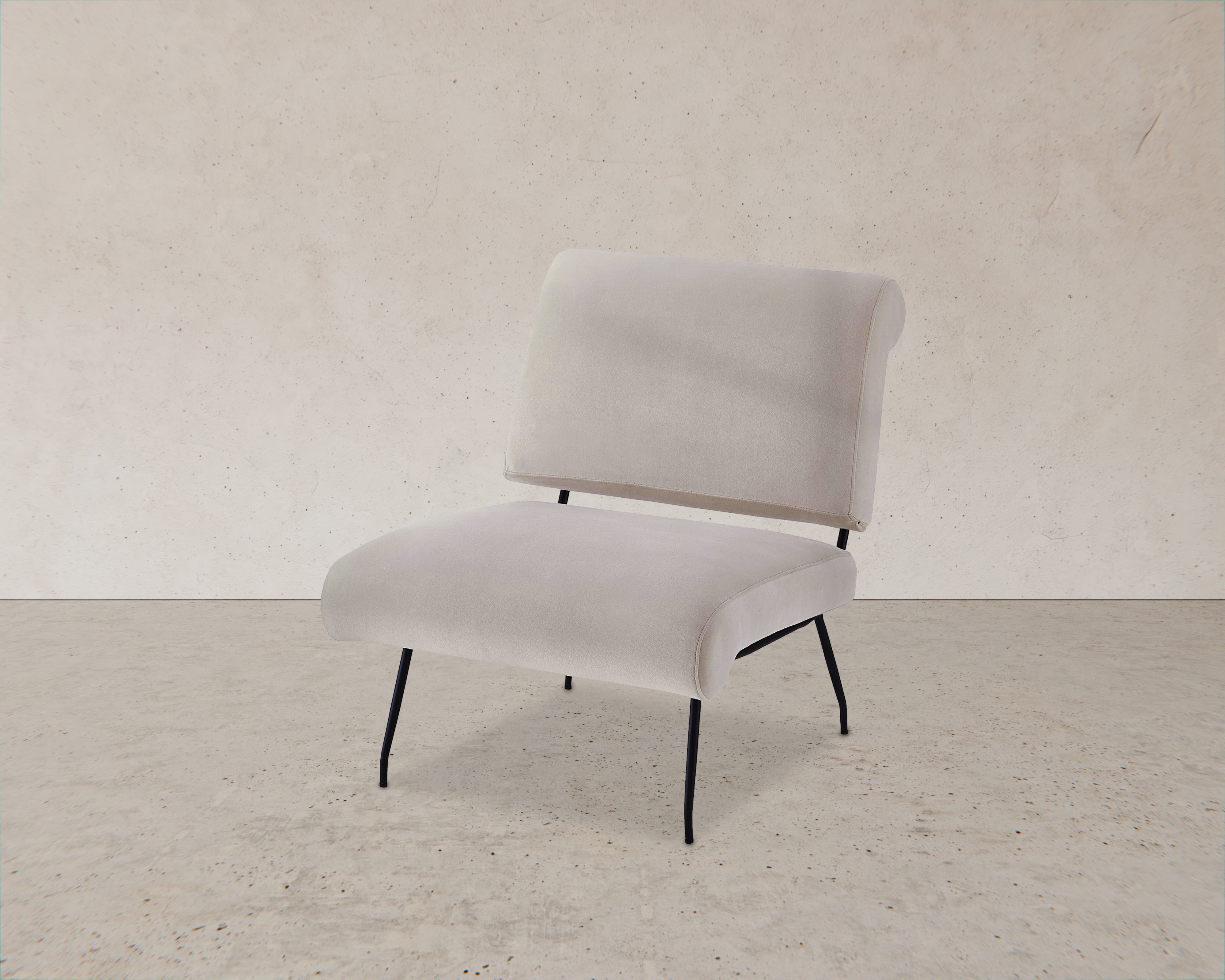 Abacus Armchair - Gainsborough Ash Grey Velvet