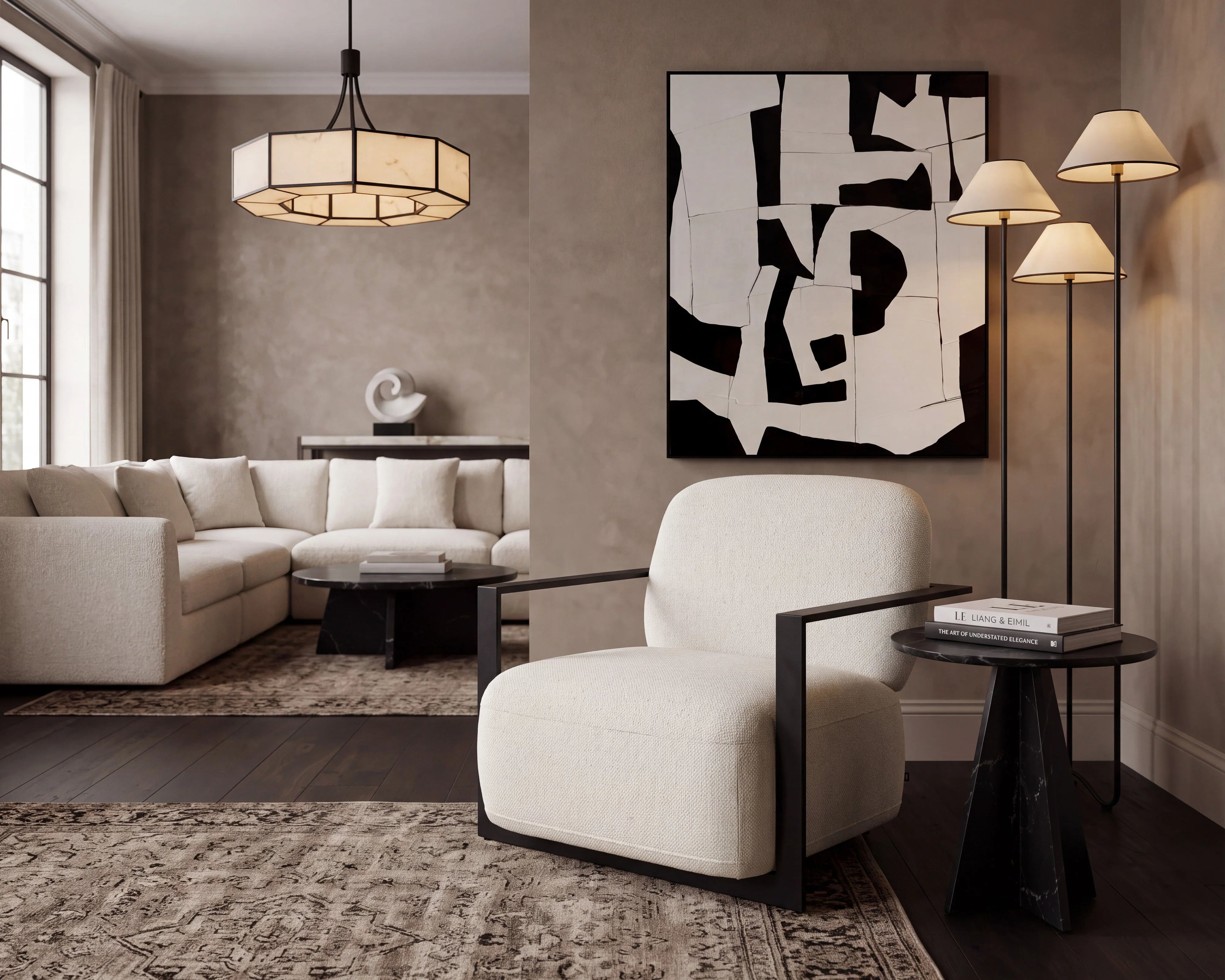Archivolto Pilman Beige Linen Look Armchair