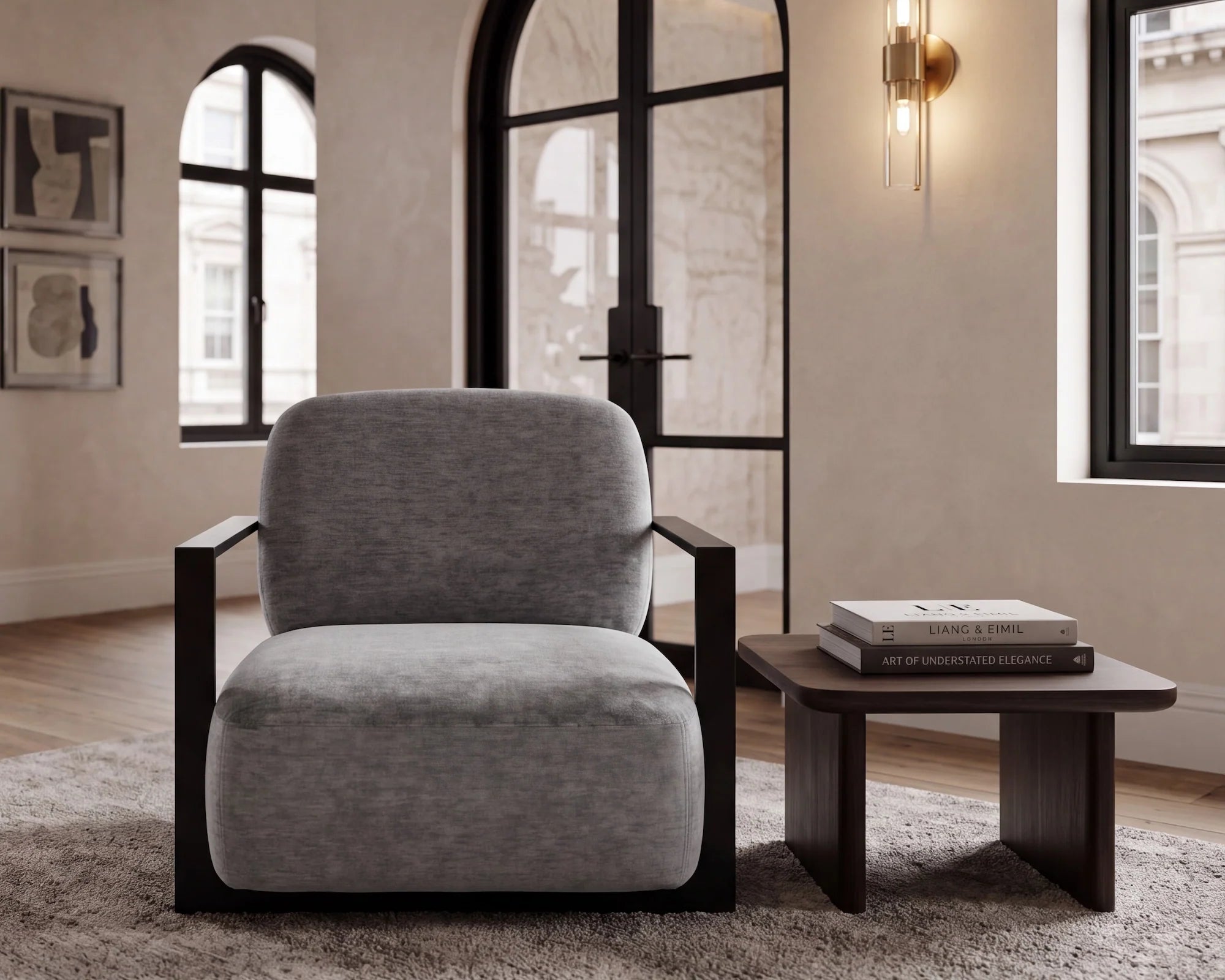 Archivolto Sysley Chalk II Grey Chenille Armchair