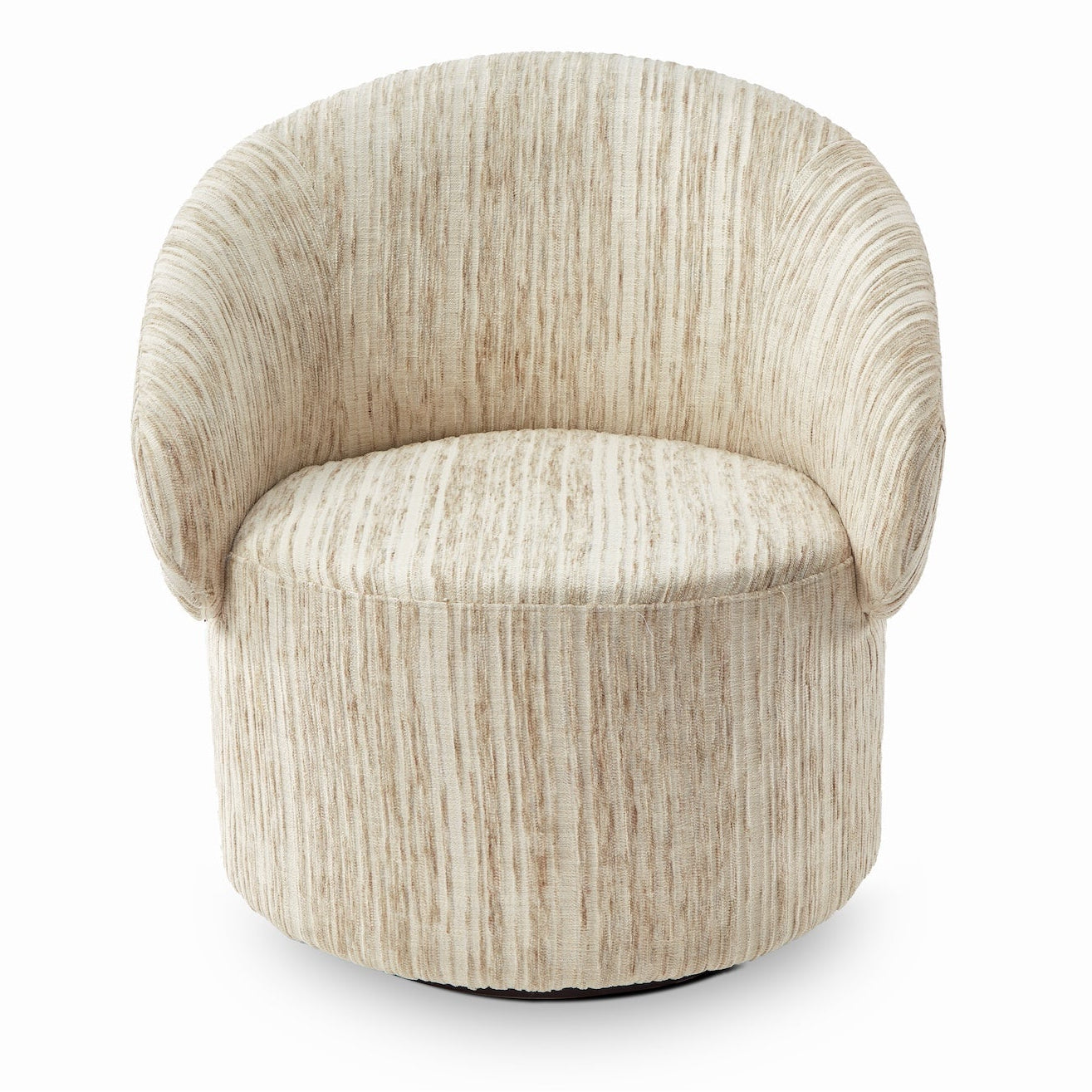 Aurelle Windsor Beige & Matt Black Swivel Armchair