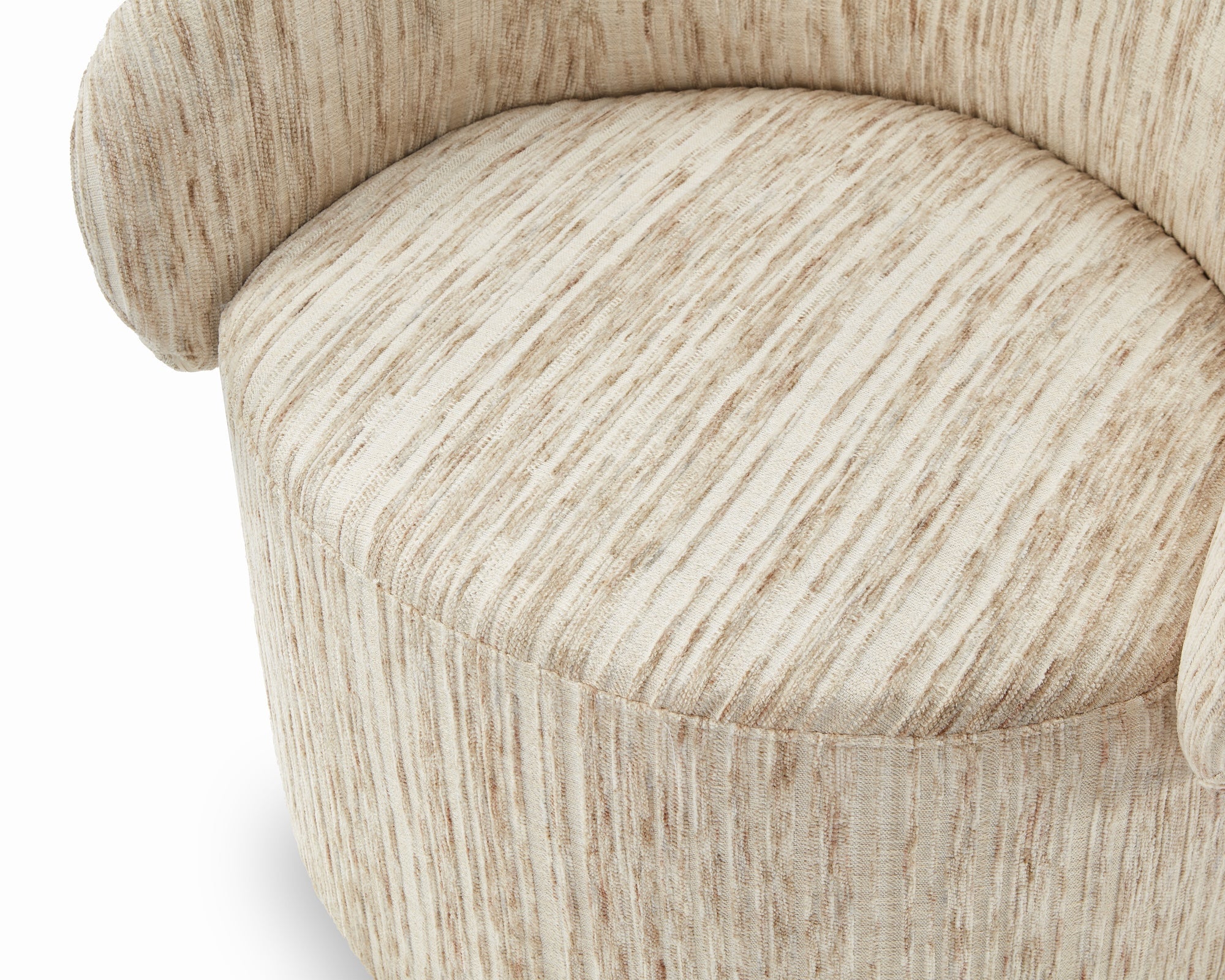Aurelle Windsor Beige & Matt Black Swivel Armchair