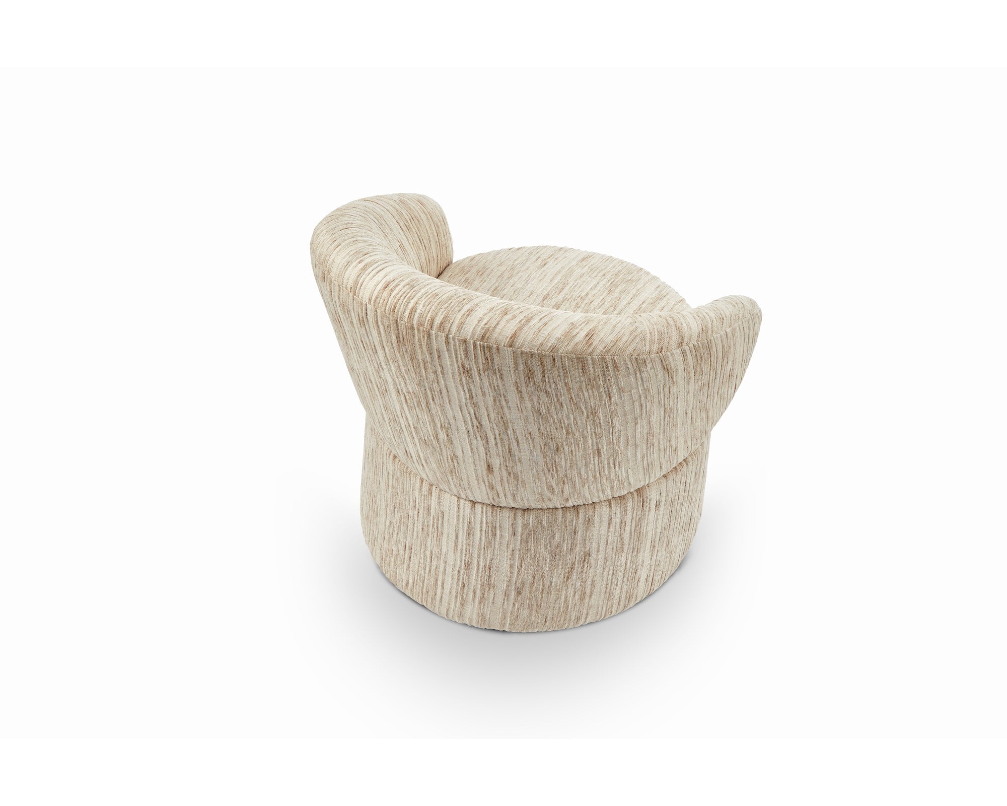 Aurelle Windsor Beige & Matt Black Swivel Armchair