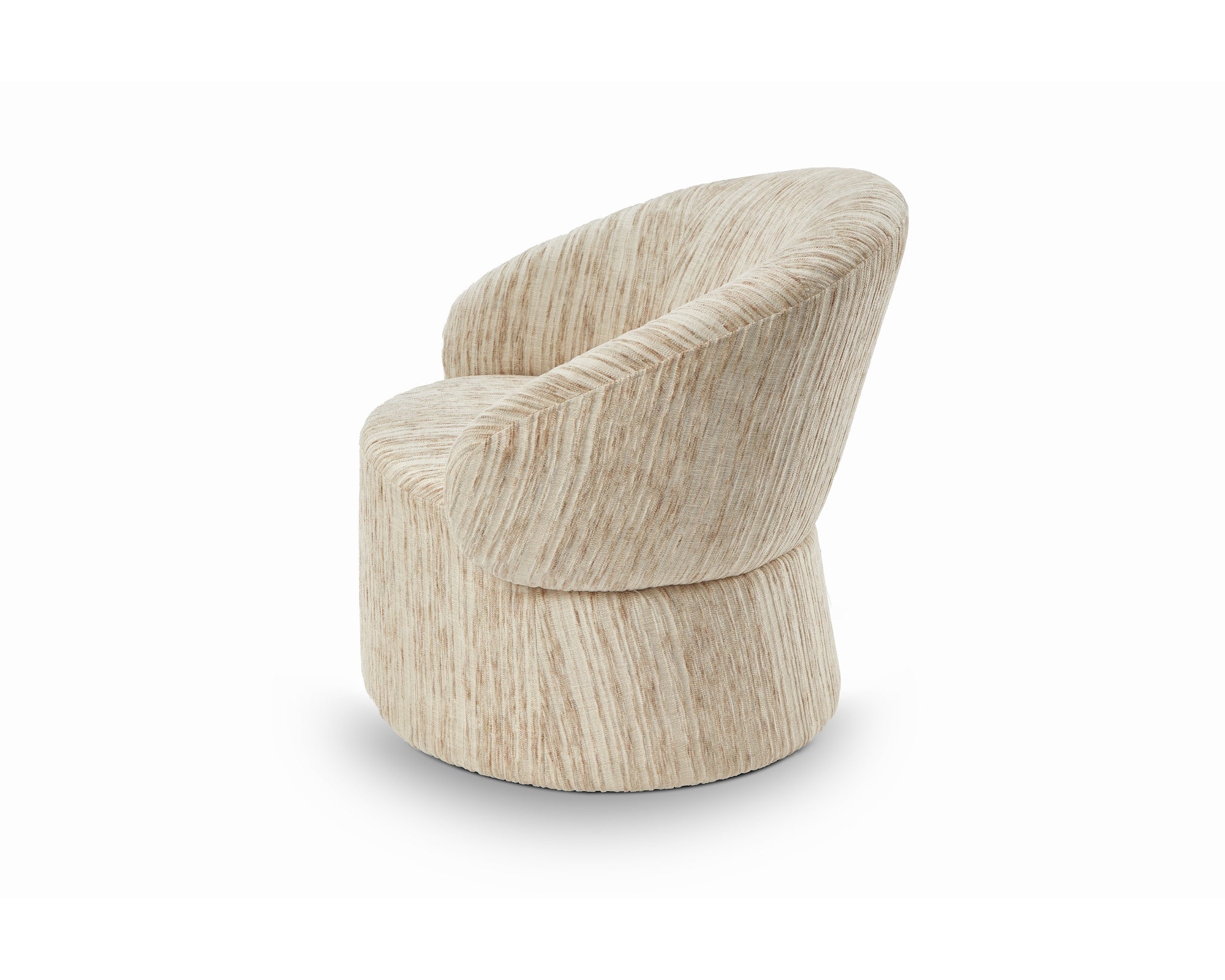 Aurelle Windsor Beige & Matt Black Swivel Armchair