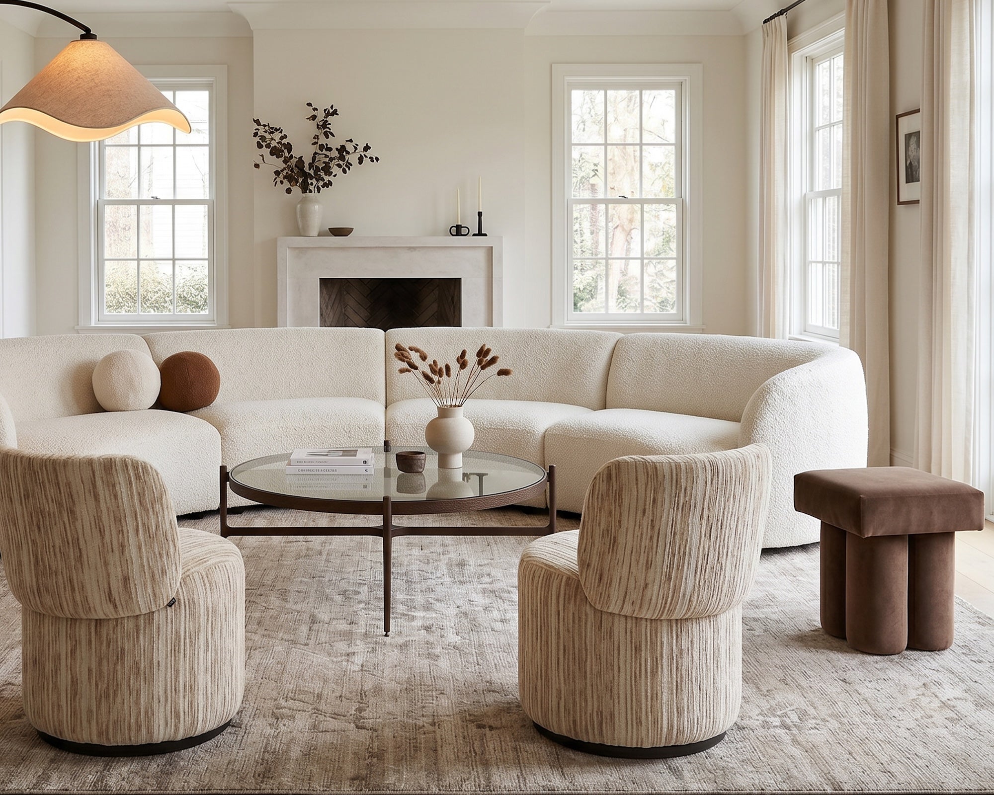 Aura Swivel Armchair - Windsor Beige & Matt Black