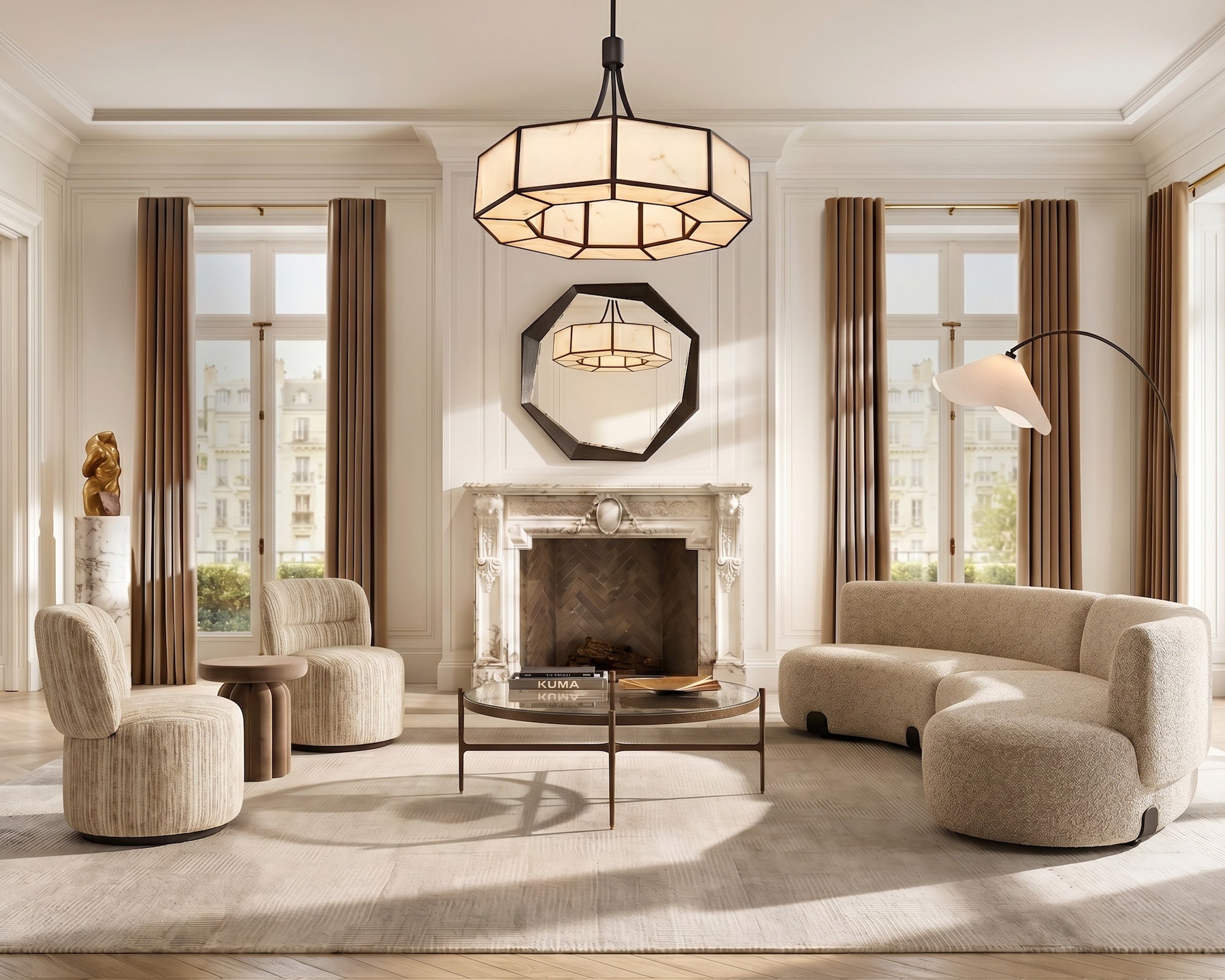 Aura Swivel Armchair - Windsor Beige & Matt Black
