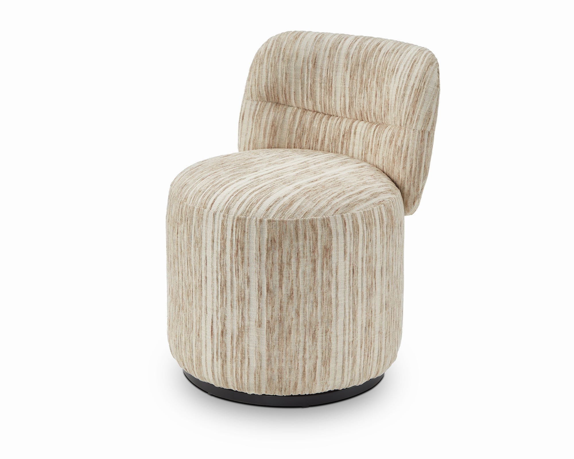 Aura Swivel Armchair - Windsor Beige & Matt Black
