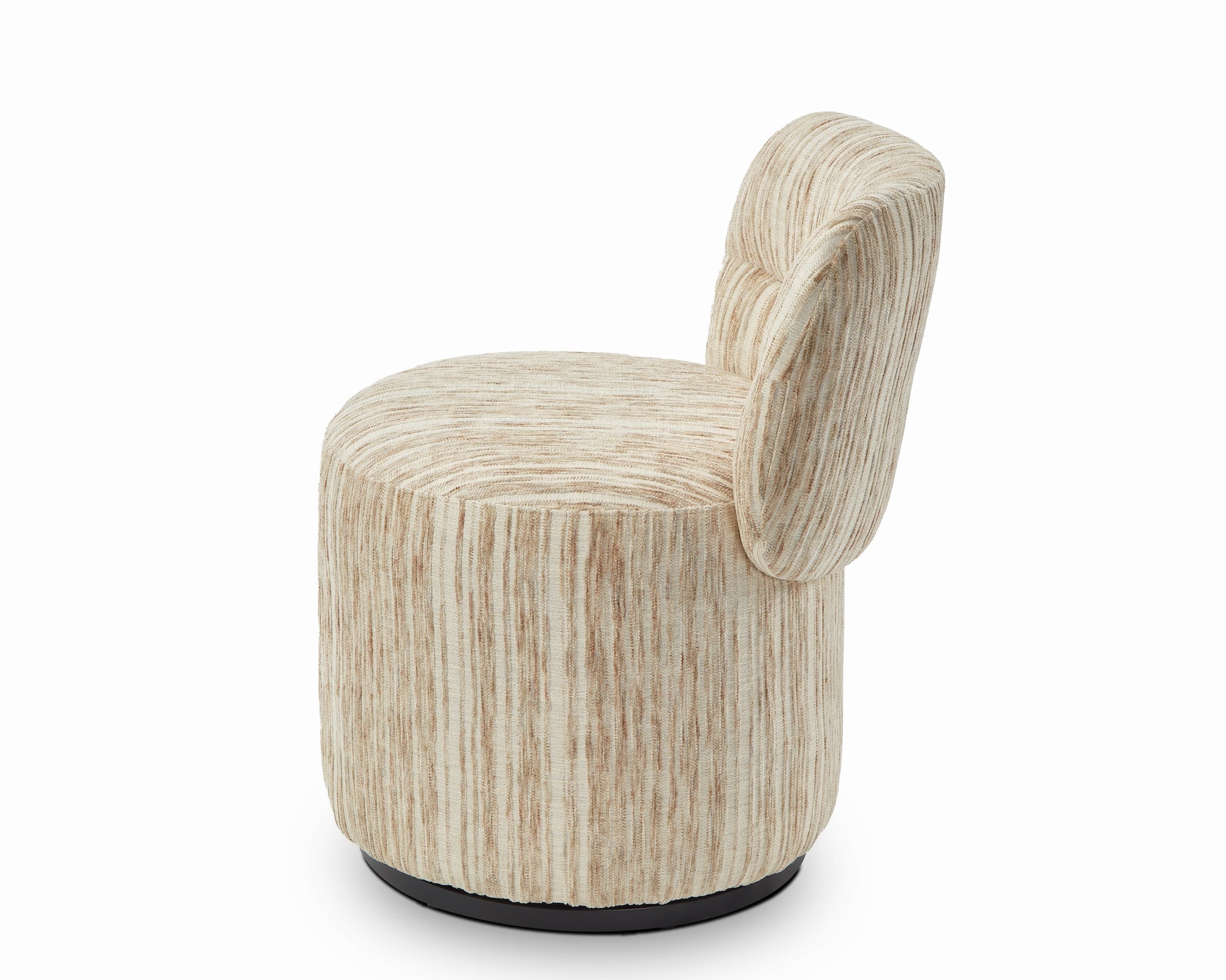Aura Swivel Armchair - Windsor Beige & Matt Black