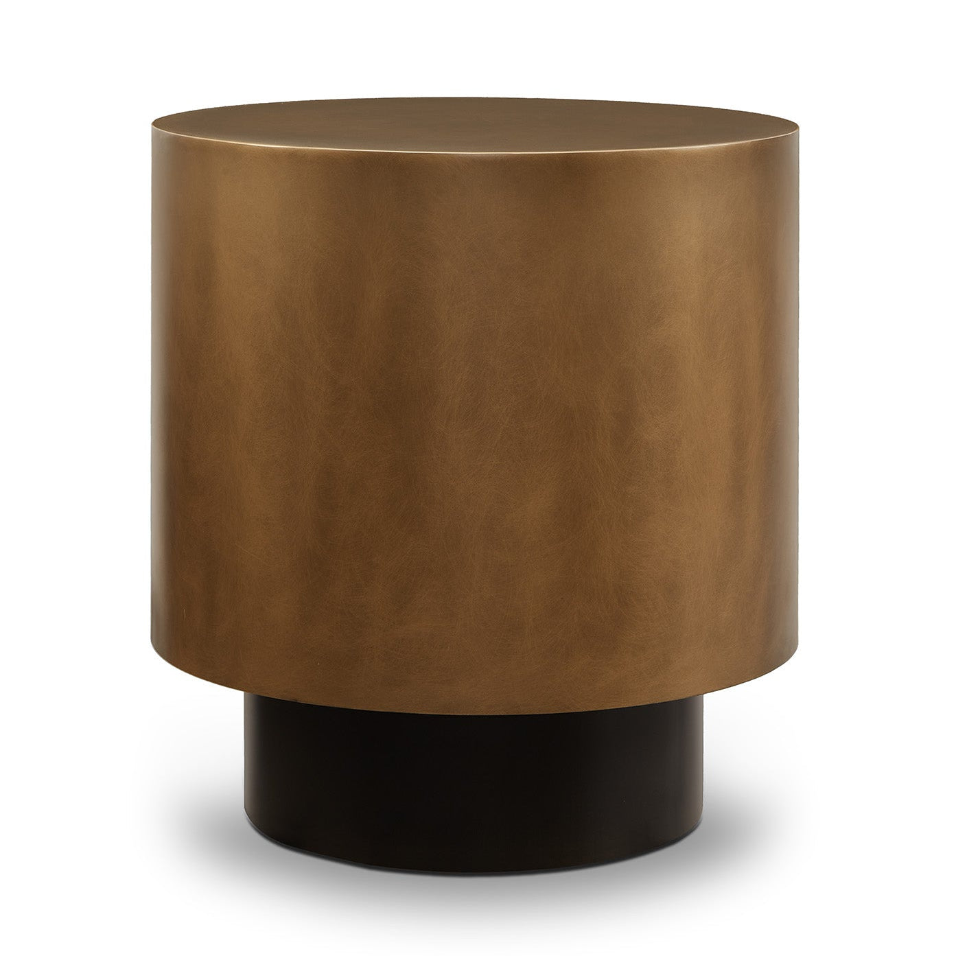 Aldo Side Table - Steel Hairline Bronze & Satin Black Base