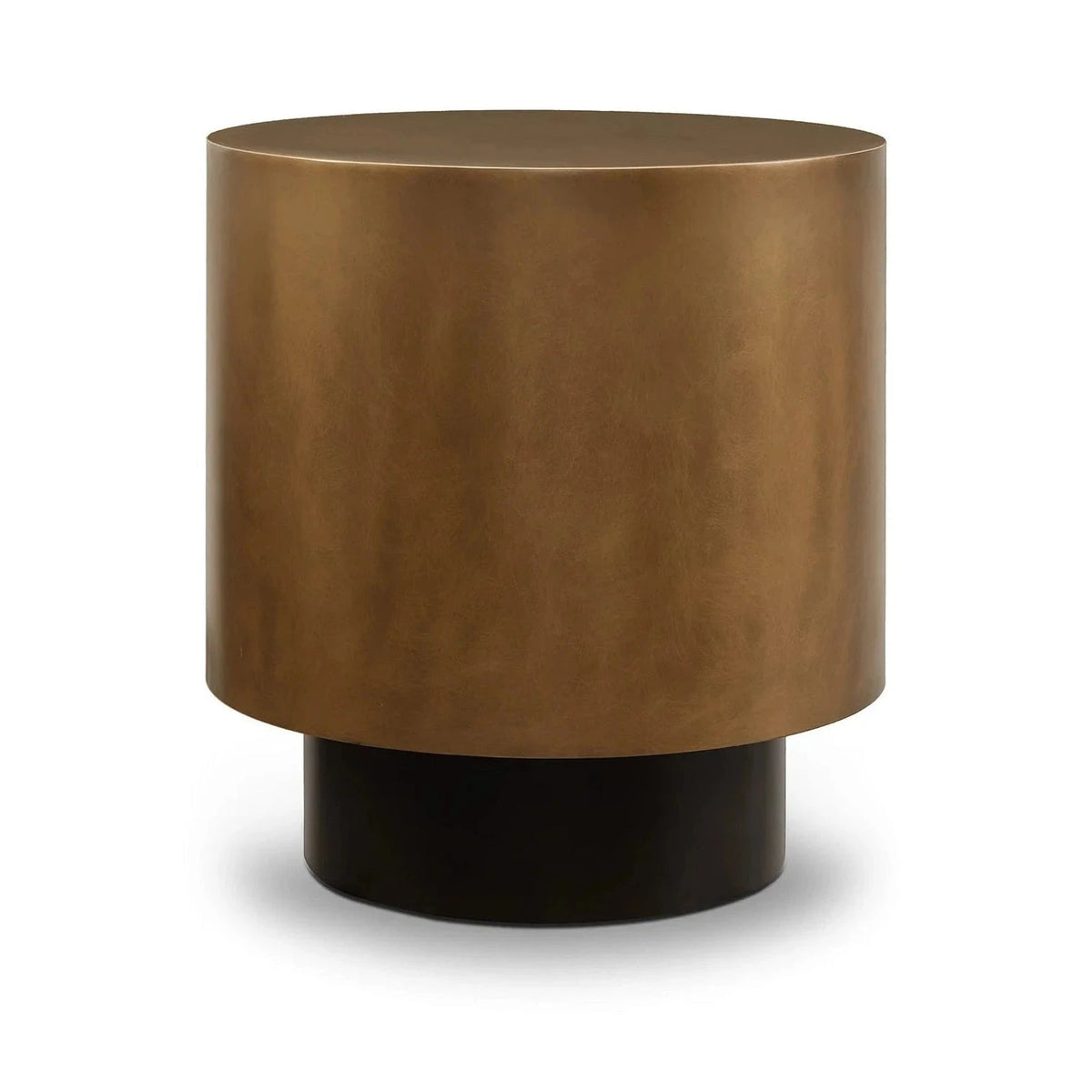 Aldo Steel Hairline Bronze & Satin Black Base Side Table