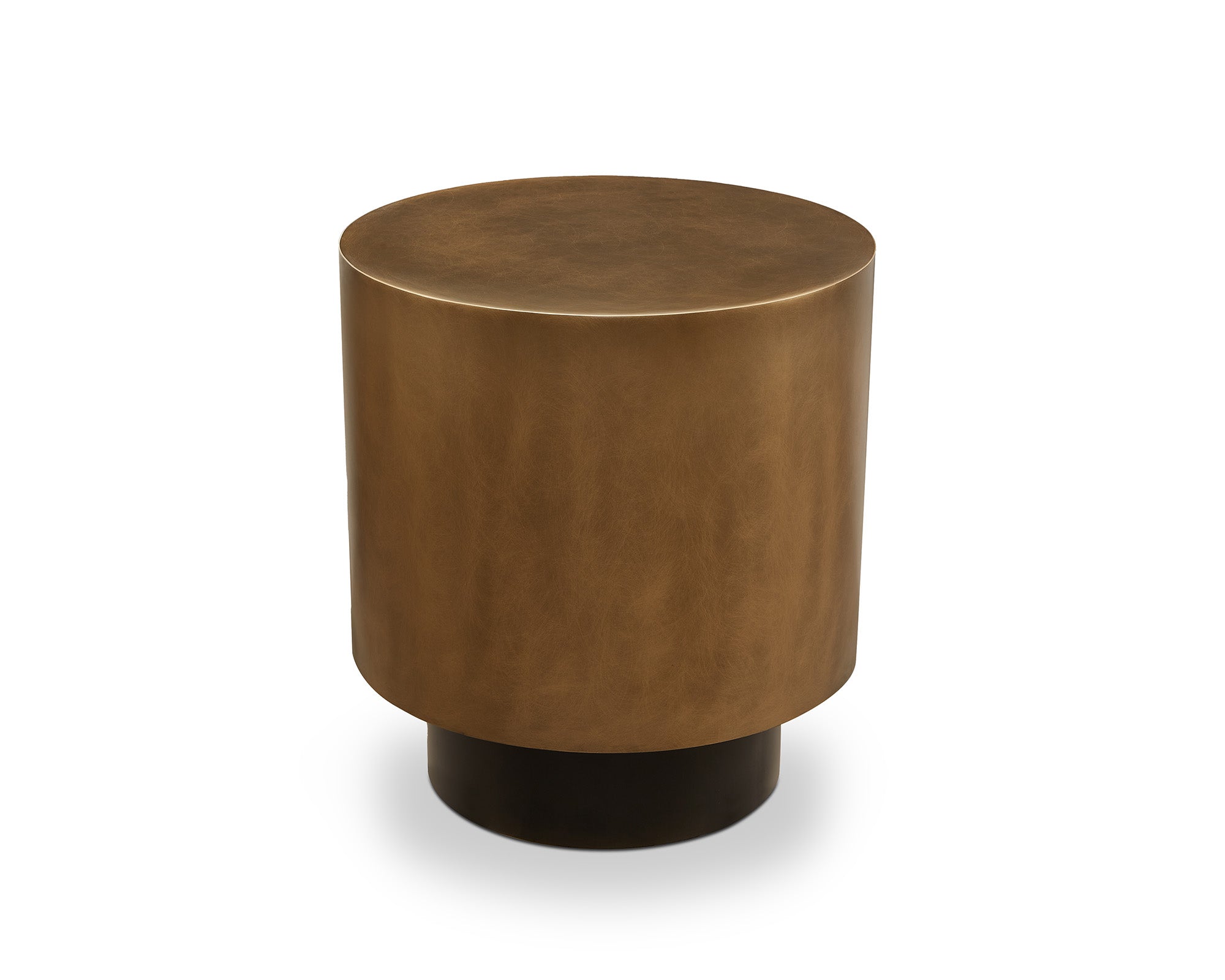 Aldo Side Table - Steel Hairline Bronze & Satin Black Base