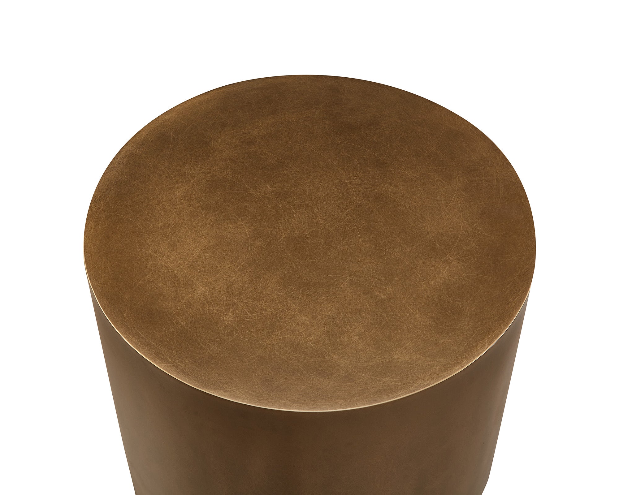Aldo Side Table - Steel Hairline Bronze & Satin Black Base