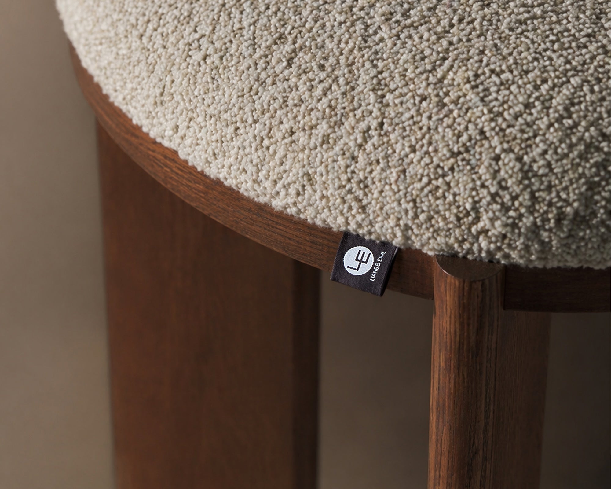Lia Foot Stool - Capella Sand & Brushed Brown