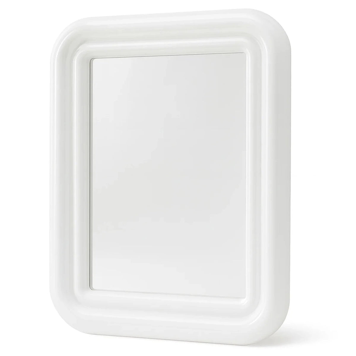 Blup Ivory High Gloss Rounded Rectangular Wall Mirror