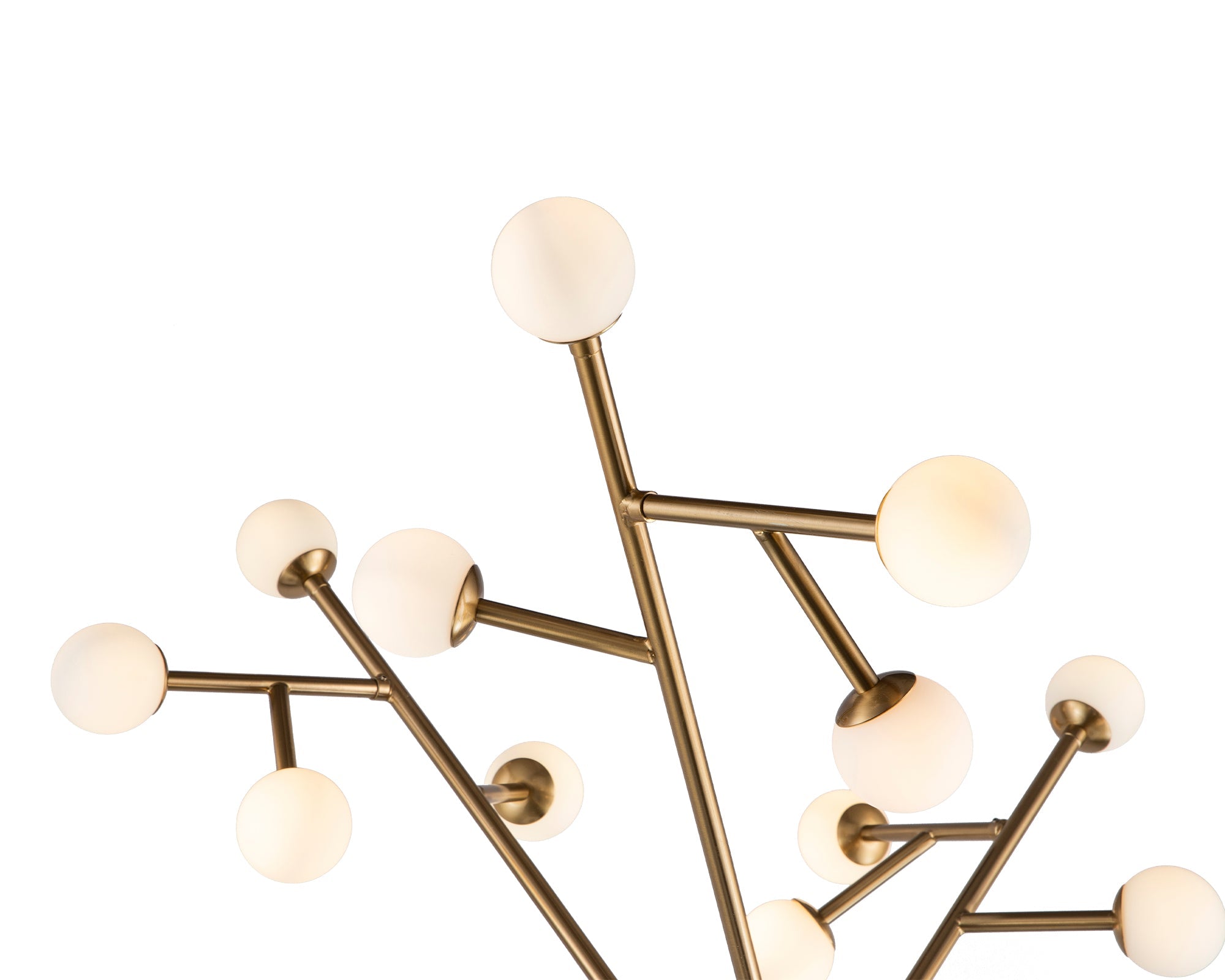 Bosco Floor Lamp - Antique Brass & White
