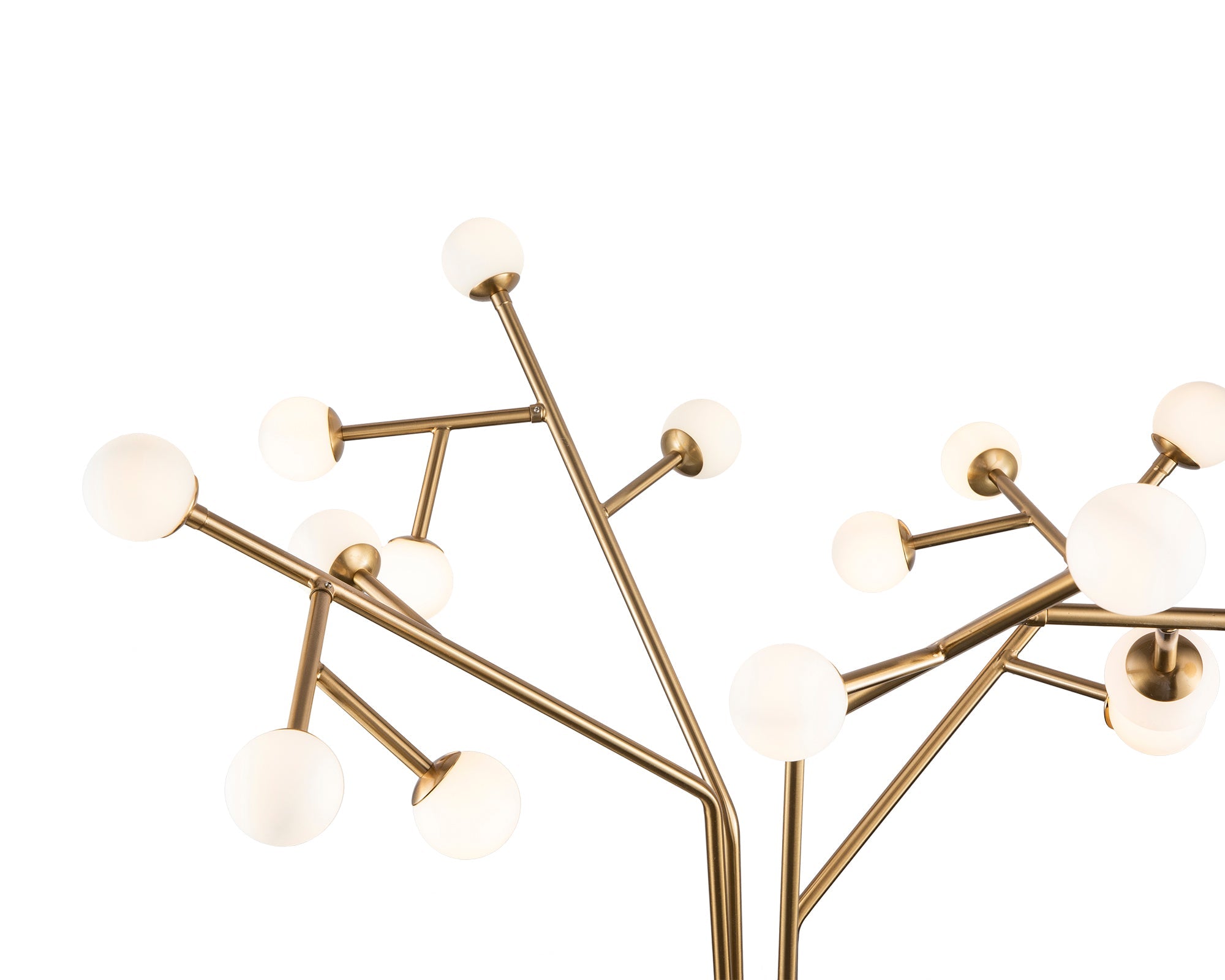 Bosco Floor Lamp - Antique Brass & White