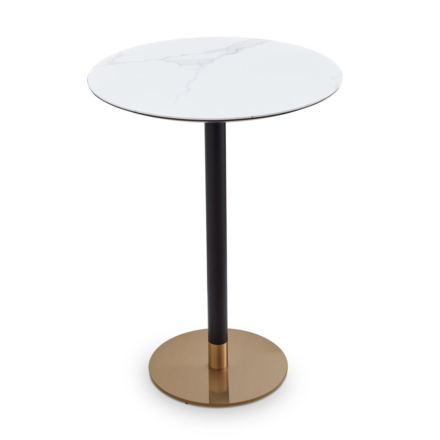 Theodore White Ceramic & Brushed Brass Bar Table