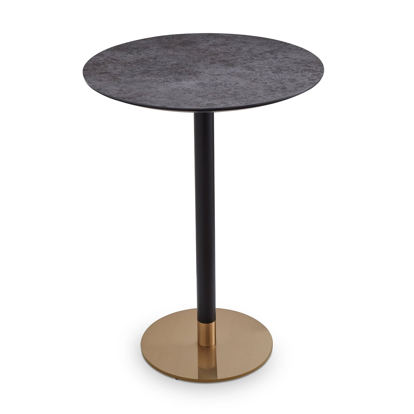 Theodore Dark Grey Ceramic & Brushed Brass Bar Table