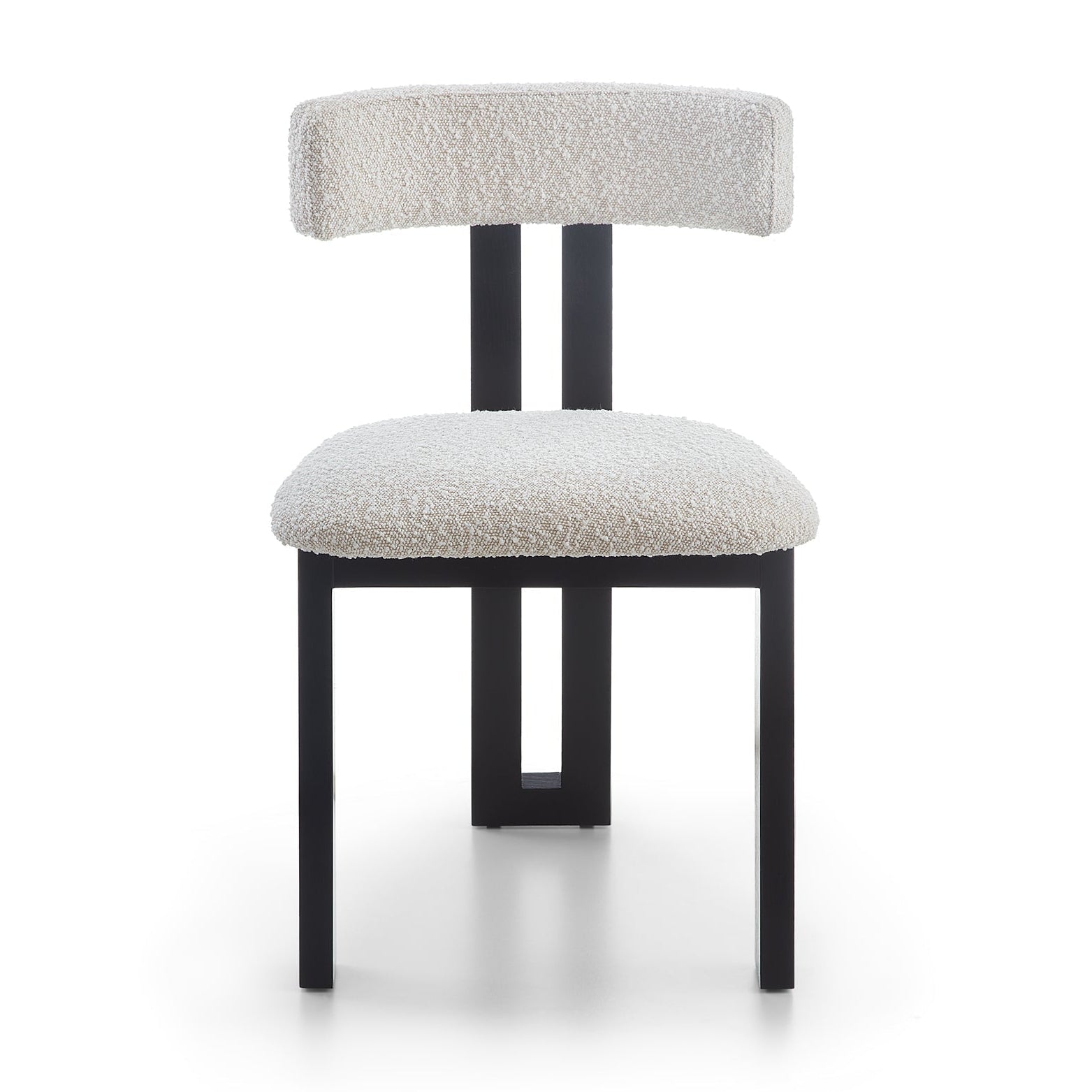 Tauron Sand Cream Boucle & Matt Black Dining Chair