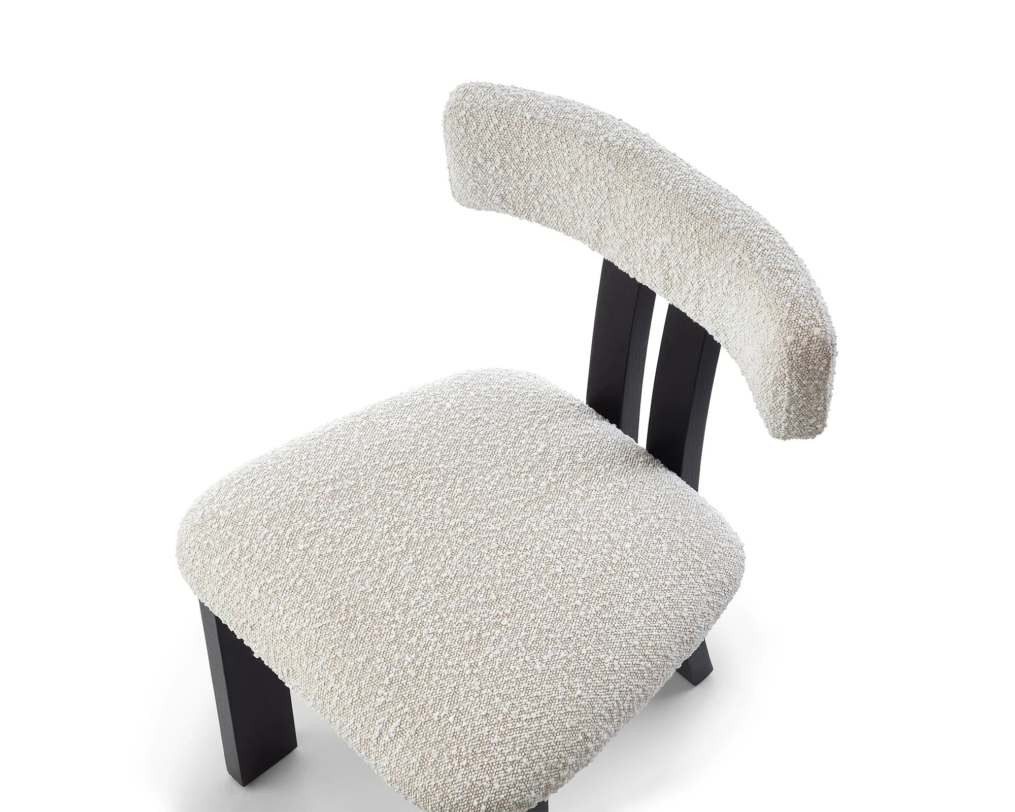 Tauron Sand Cream Boucle & Matt Black Dining Chair