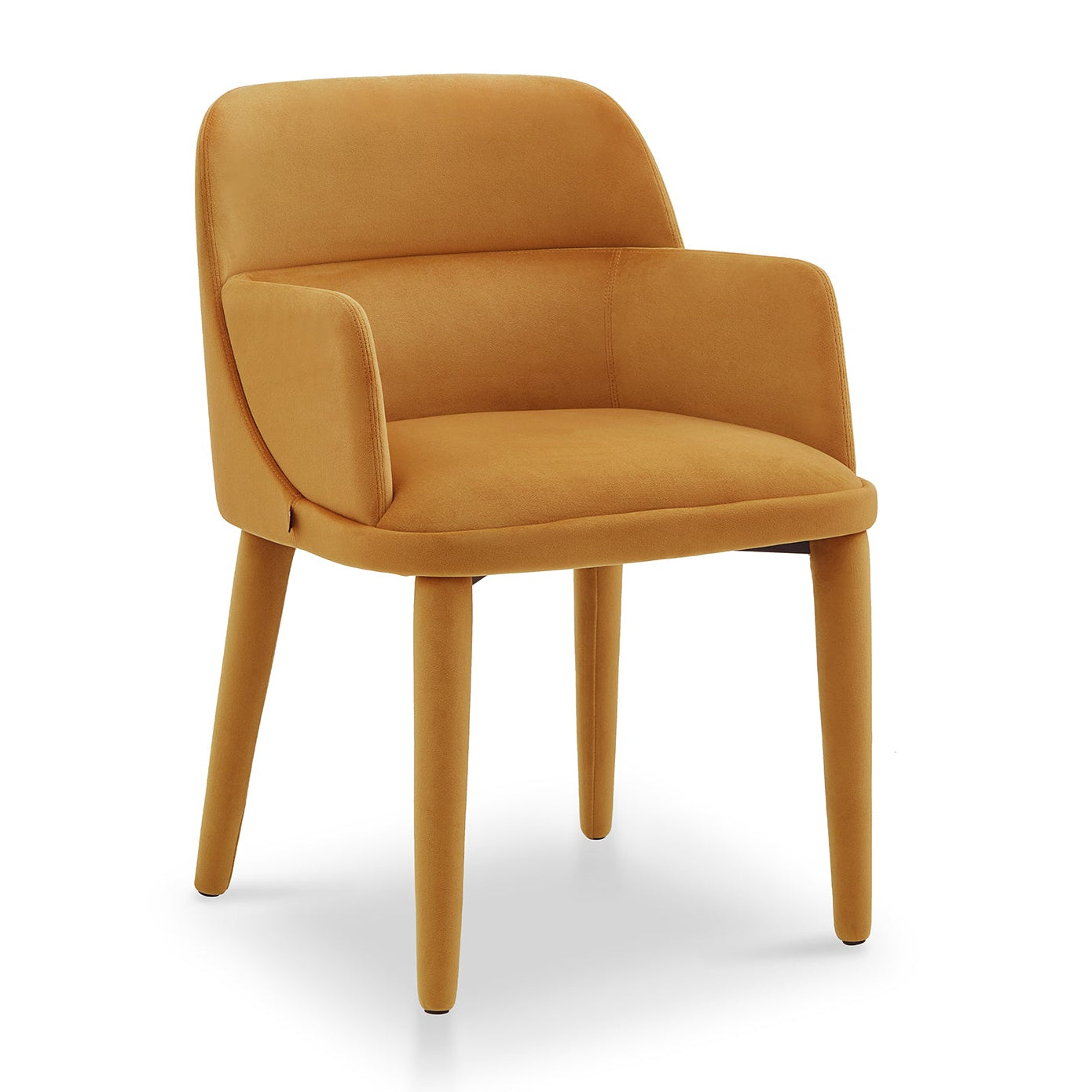 Diva with Arms Megan Mustard Velvet Dining Chair