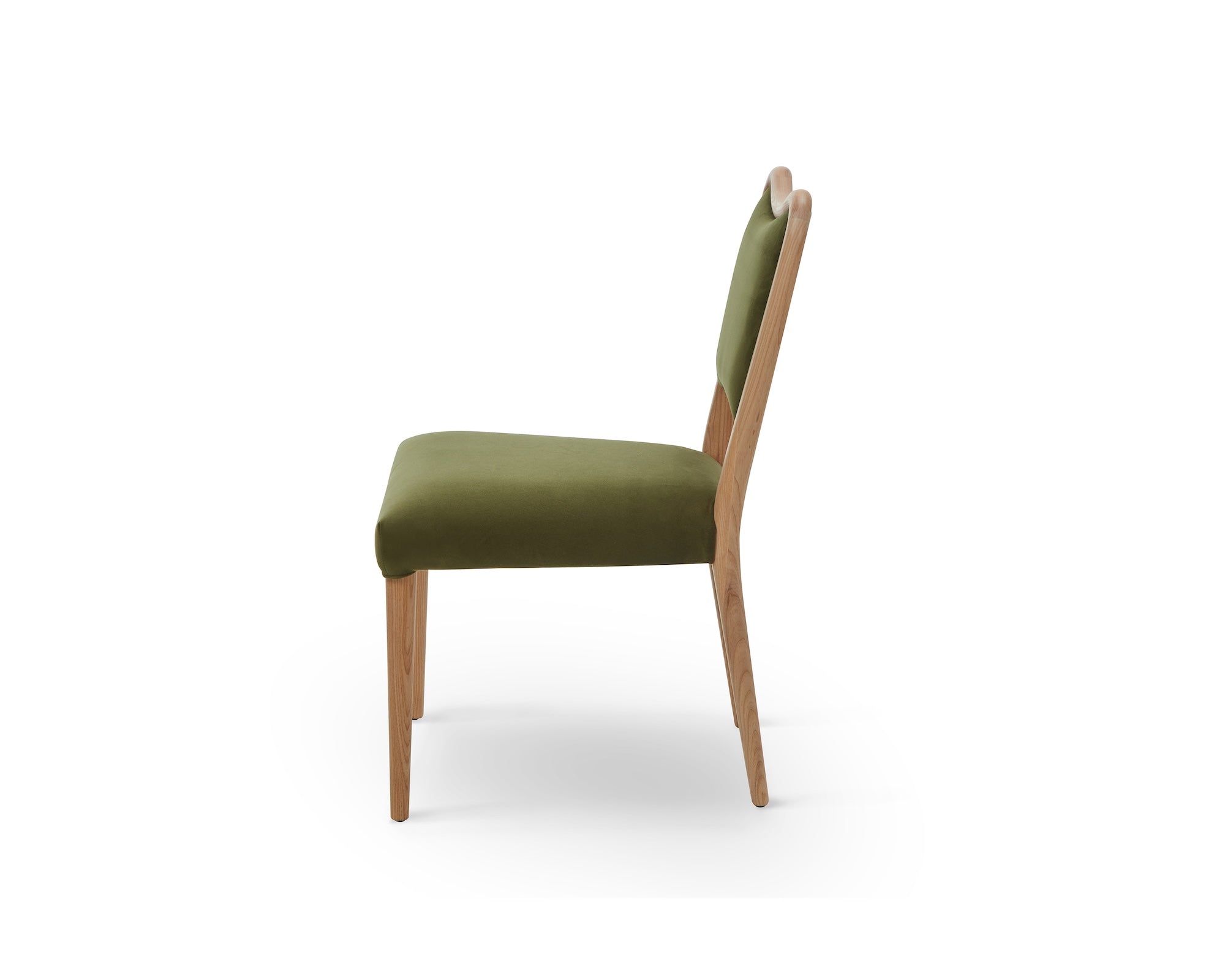 Adelaide Dining Chair - Kaster II Olive Green Velvet & Brushed Natural Wood