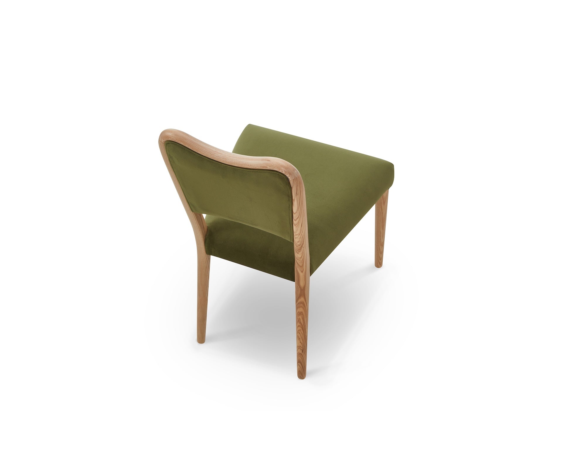 Adelaide Dining Chair - Kaster II Olive Green Velvet & Brushed Natural Wood
