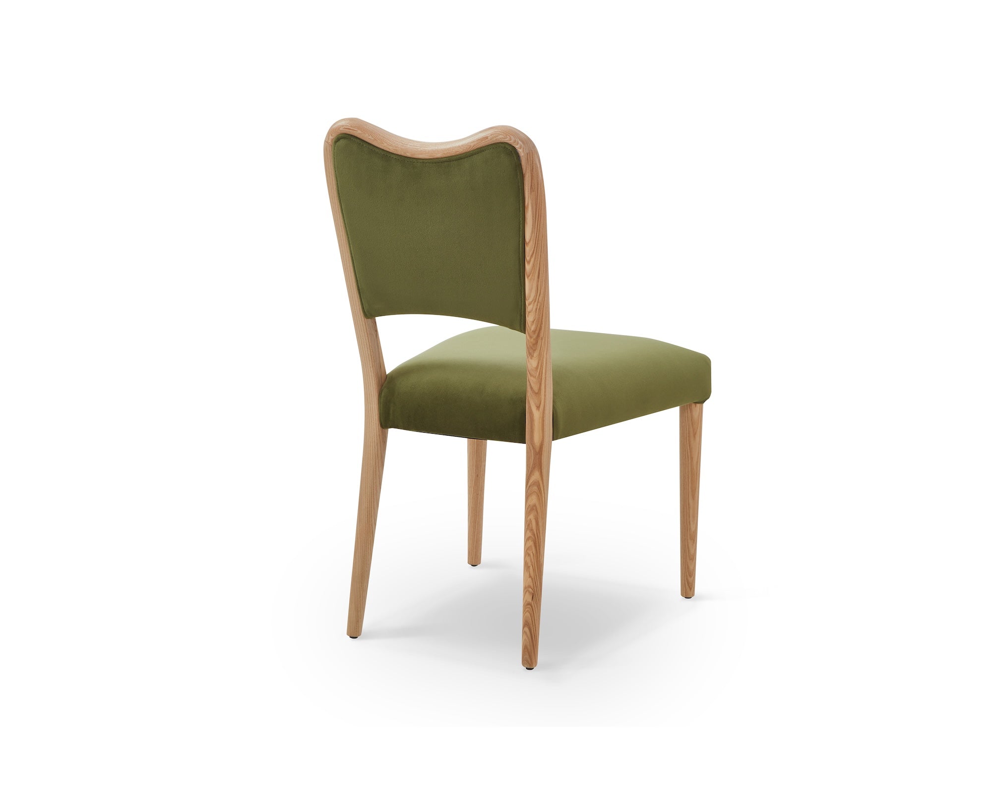 Adelaide Dining Chair - Kaster II Olive Green Velvet & Brushed Natural Wood