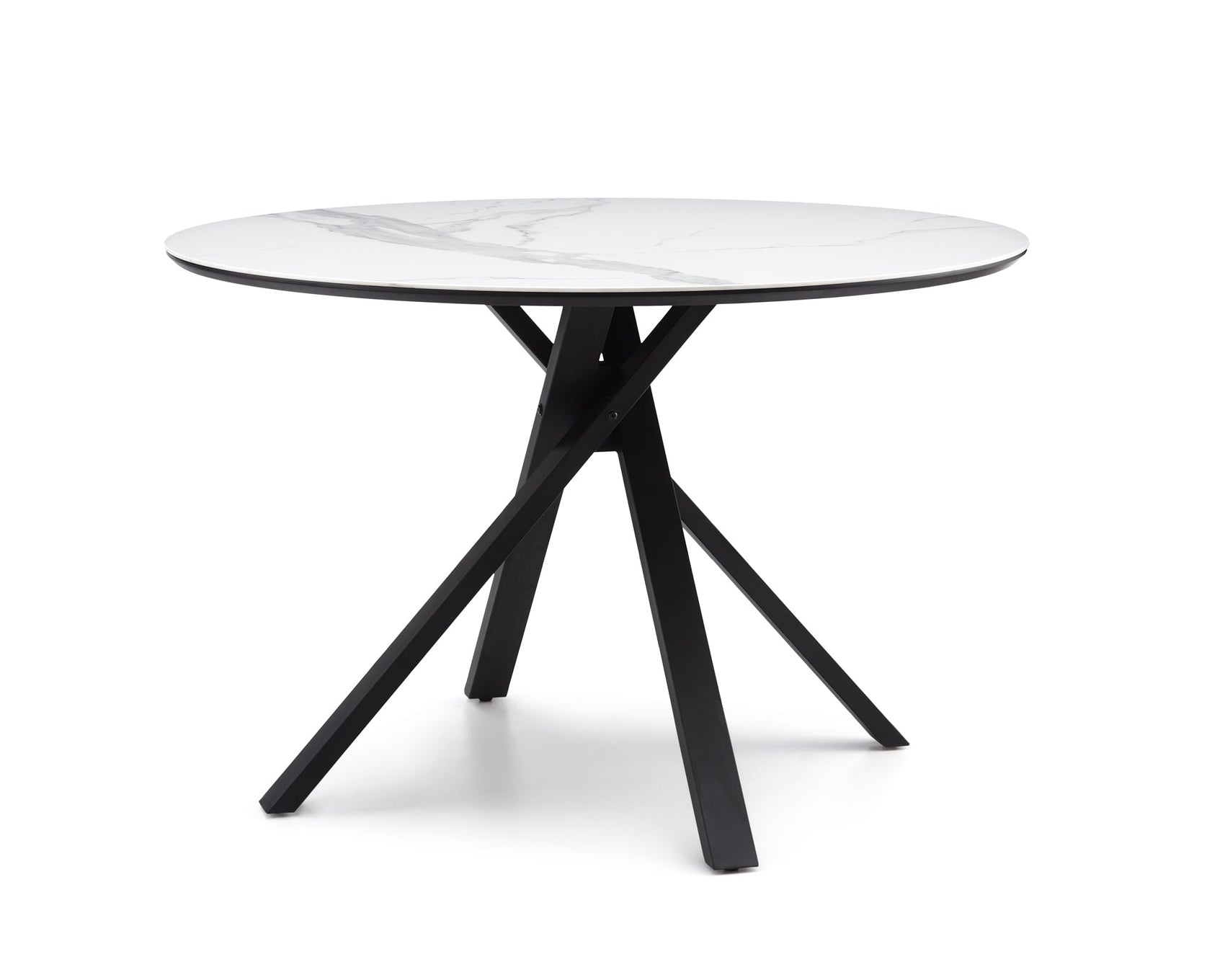 Aston White Ceramic & Matt Black Dining Table