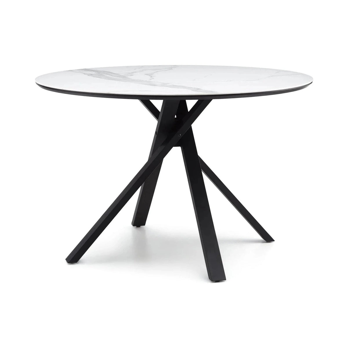 Aston White Ceramic & Matt Black Dining Table