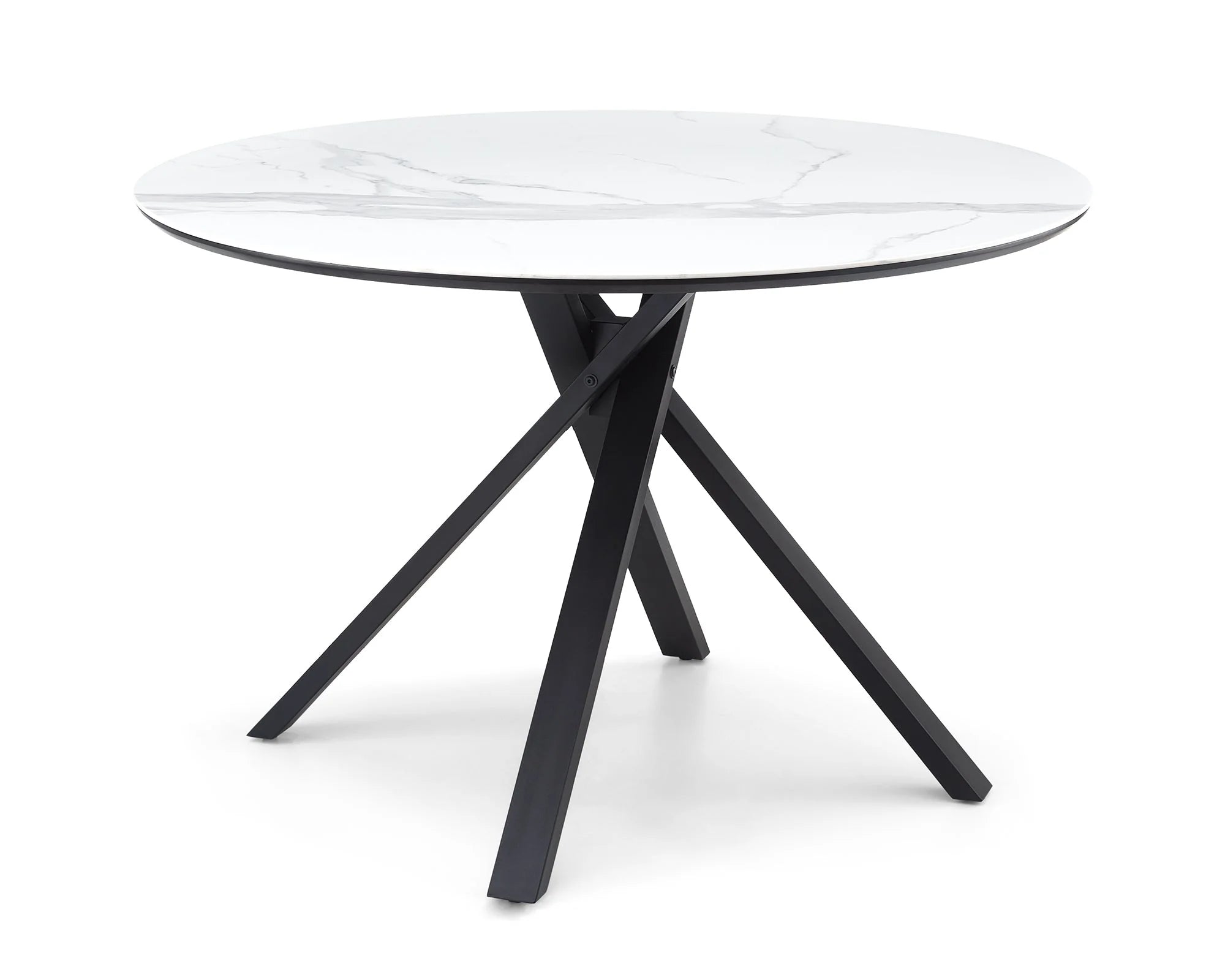 Aston White Ceramic & Matt Black Dining Table