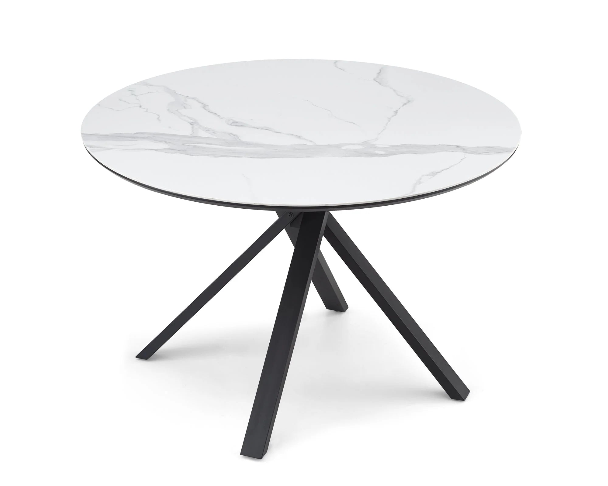 Aston White Ceramic & Matt Black Dining Table