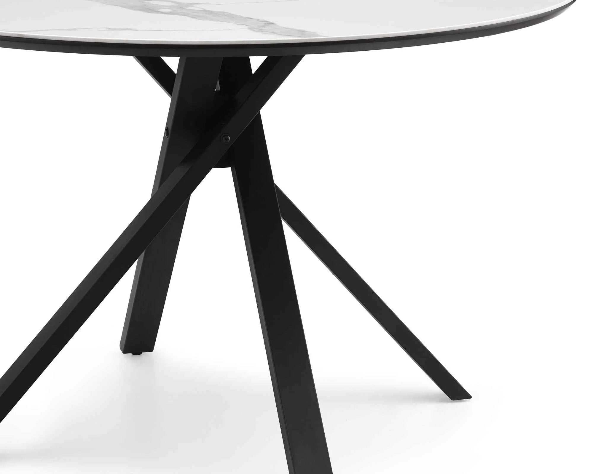 Aston White Ceramic & Matt Black Dining Table