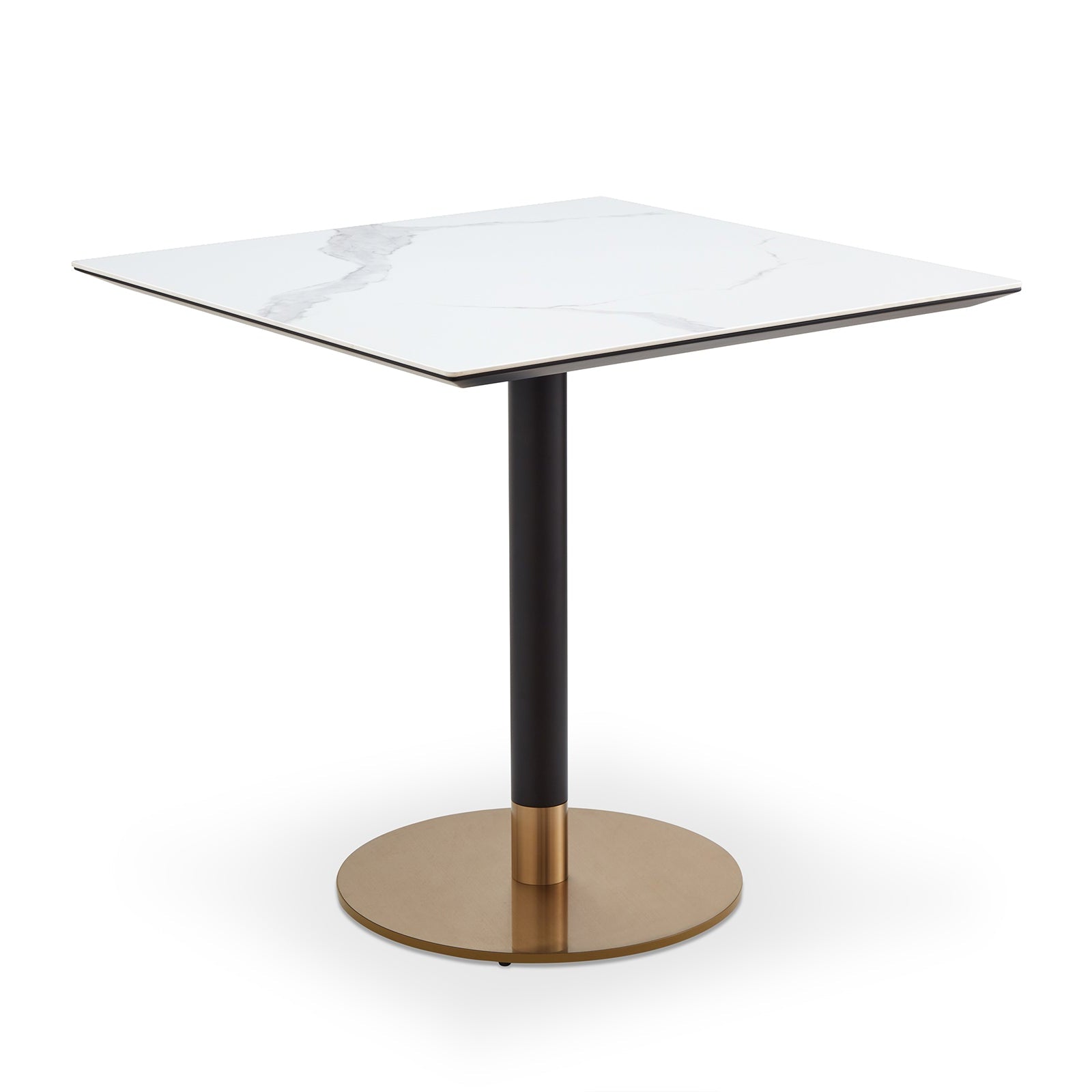 Theodore White Ceramic & Brushed Brass Dining Table