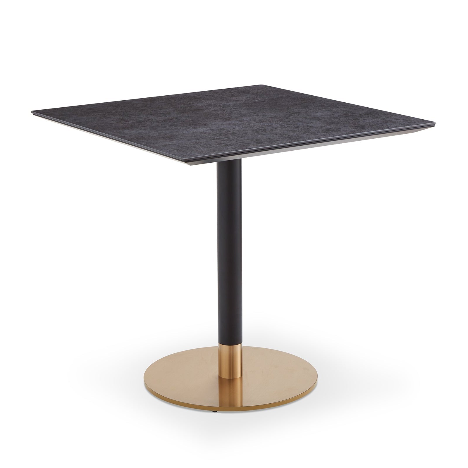 Theodore Dark Grey Ceramic & Brushed Brass Dining Table
