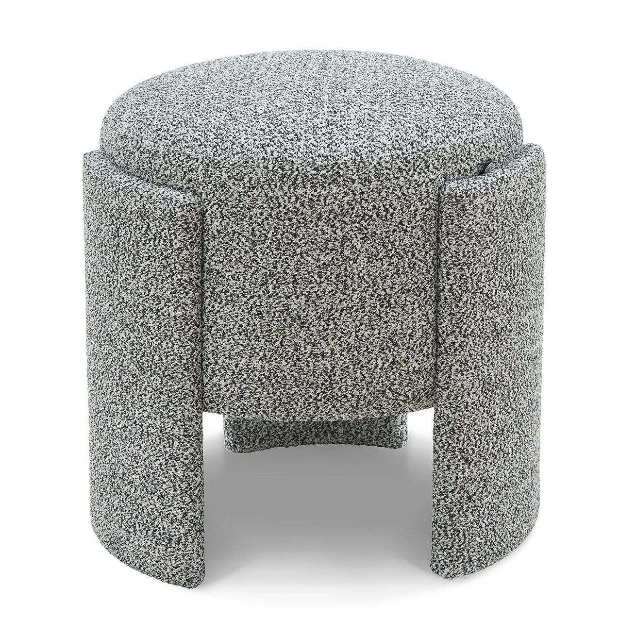 Ed Cordoba Speckle Grey Chenille Ottoman