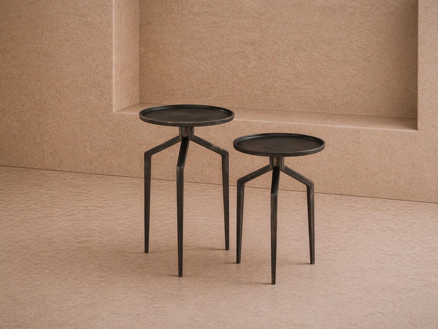 Spider Side Tables set of 2 - Dark Bronze Metal