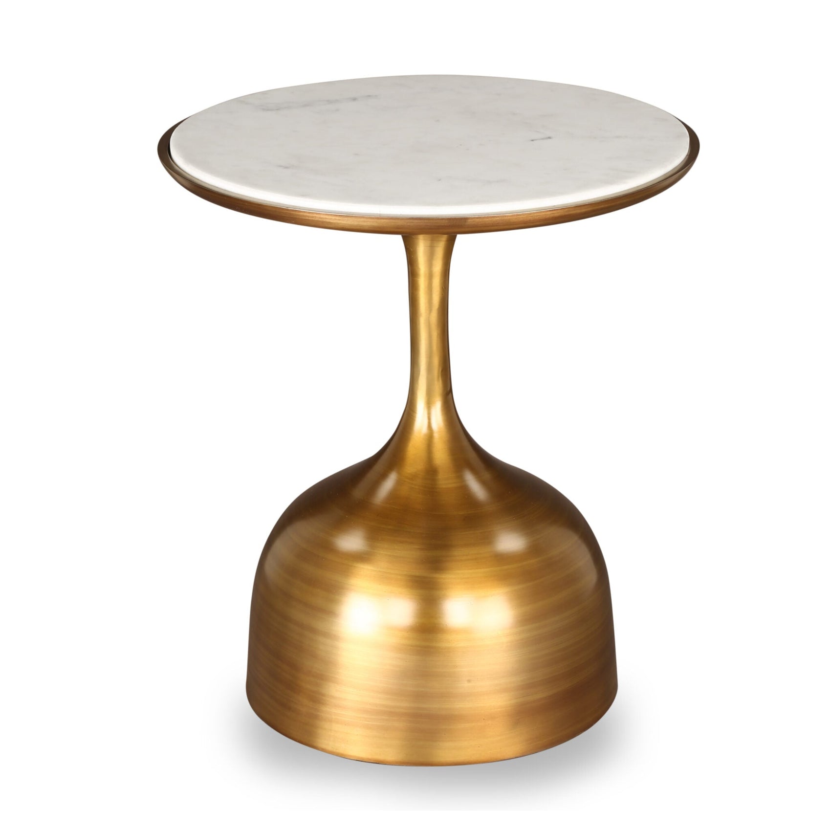 Polka Brushed Brass & Marble Side Table