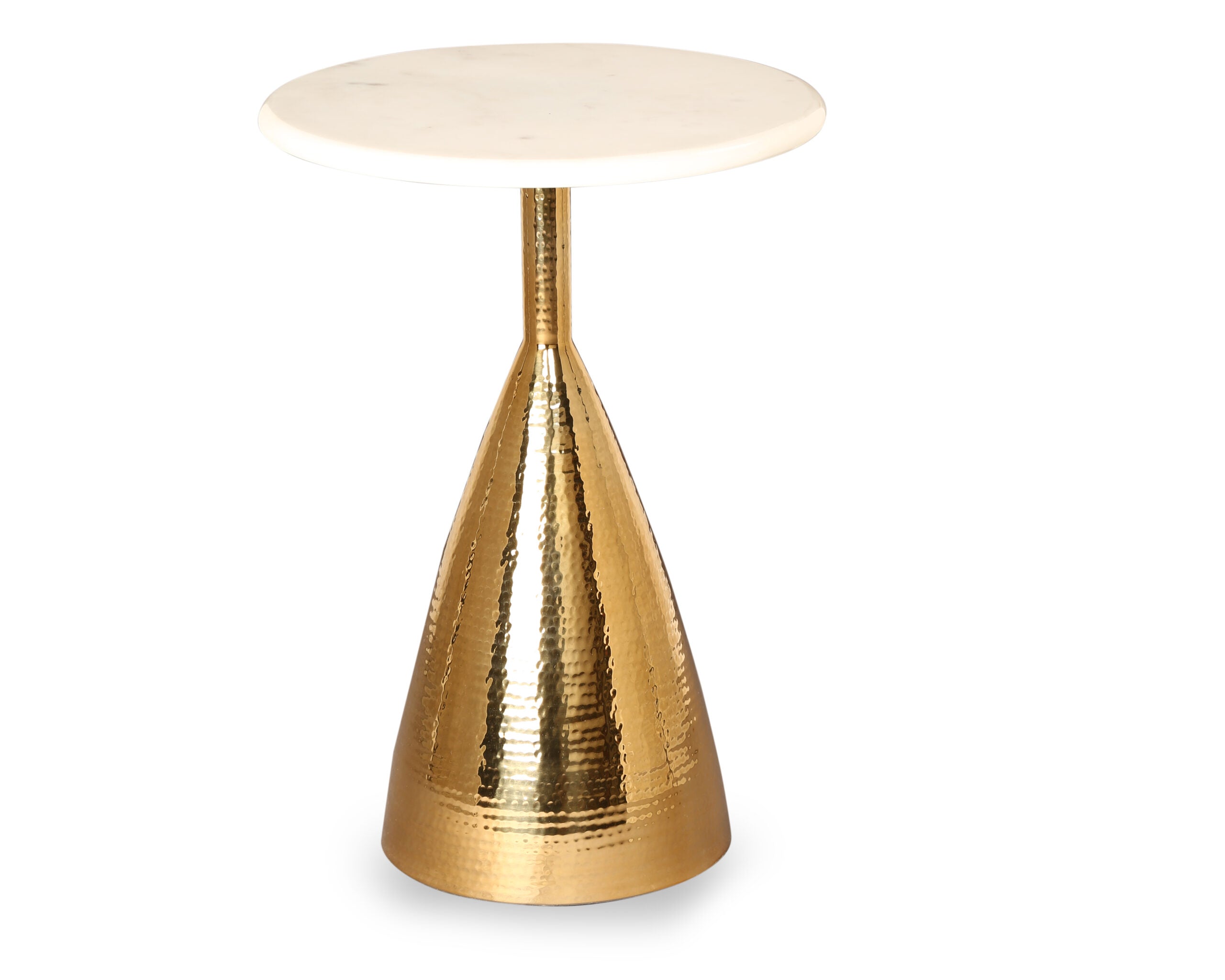 Yves Side Table set of 2 - Polished Brass & Marble