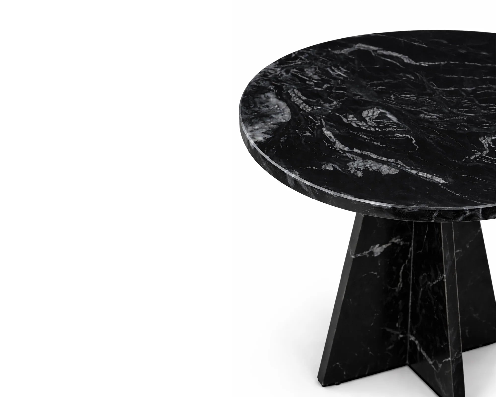 Rodes Black Fantasy Marble Side Table