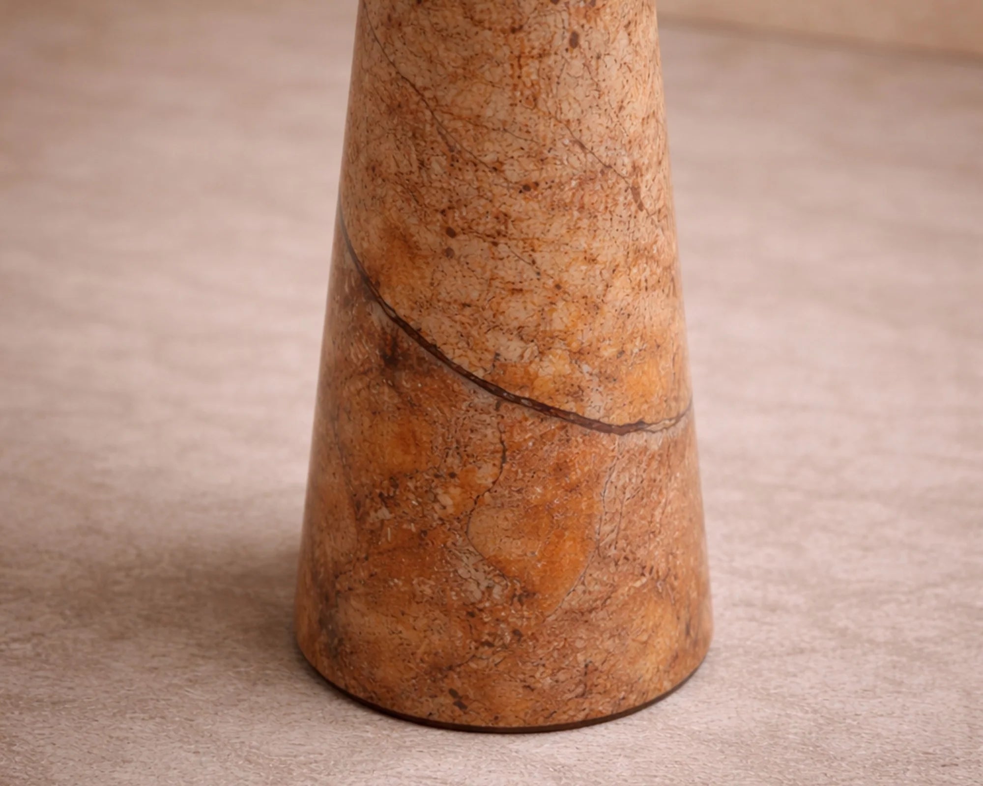 Hermes Brown Marble Side Table