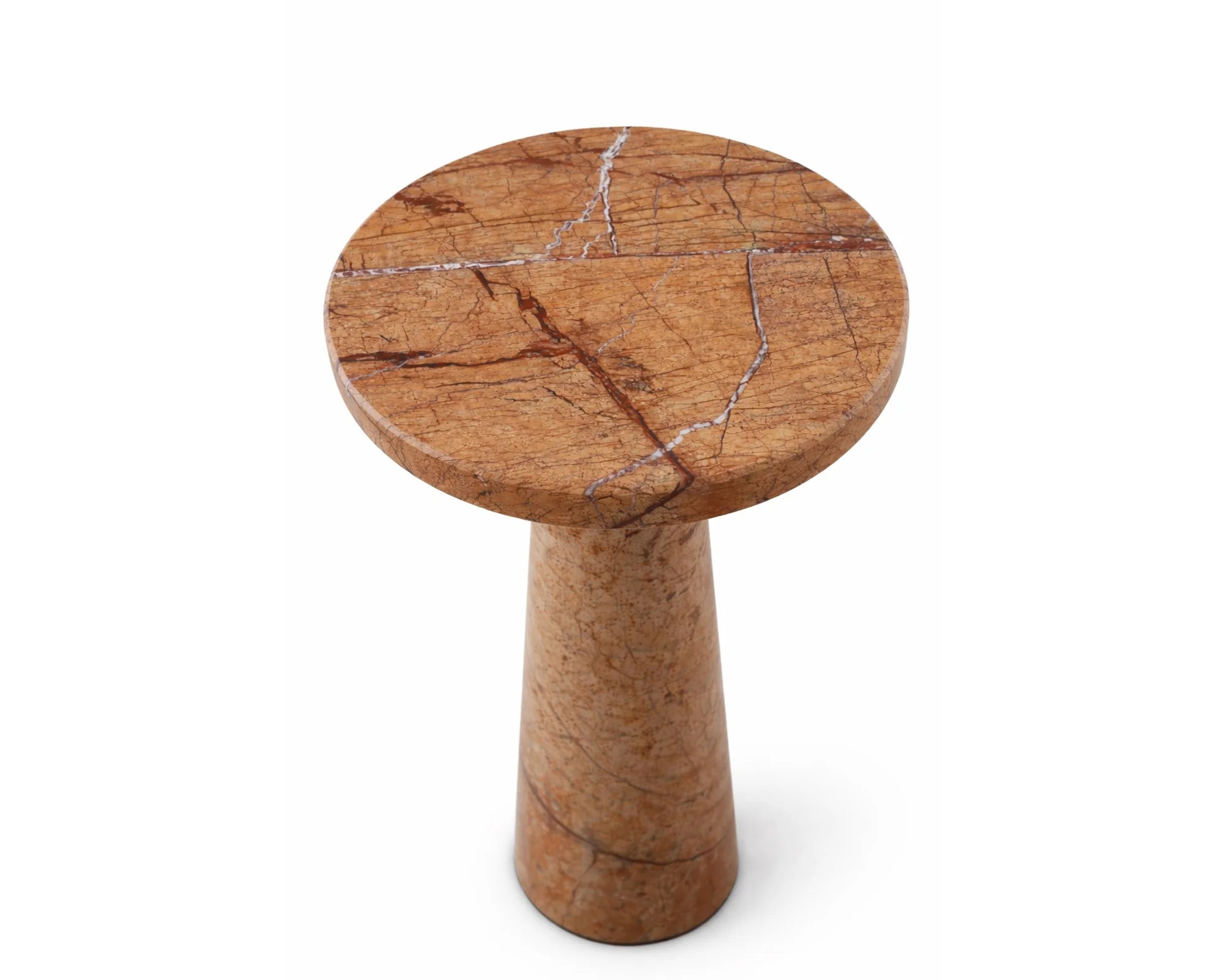 Hermes Brown Marble Side Table
