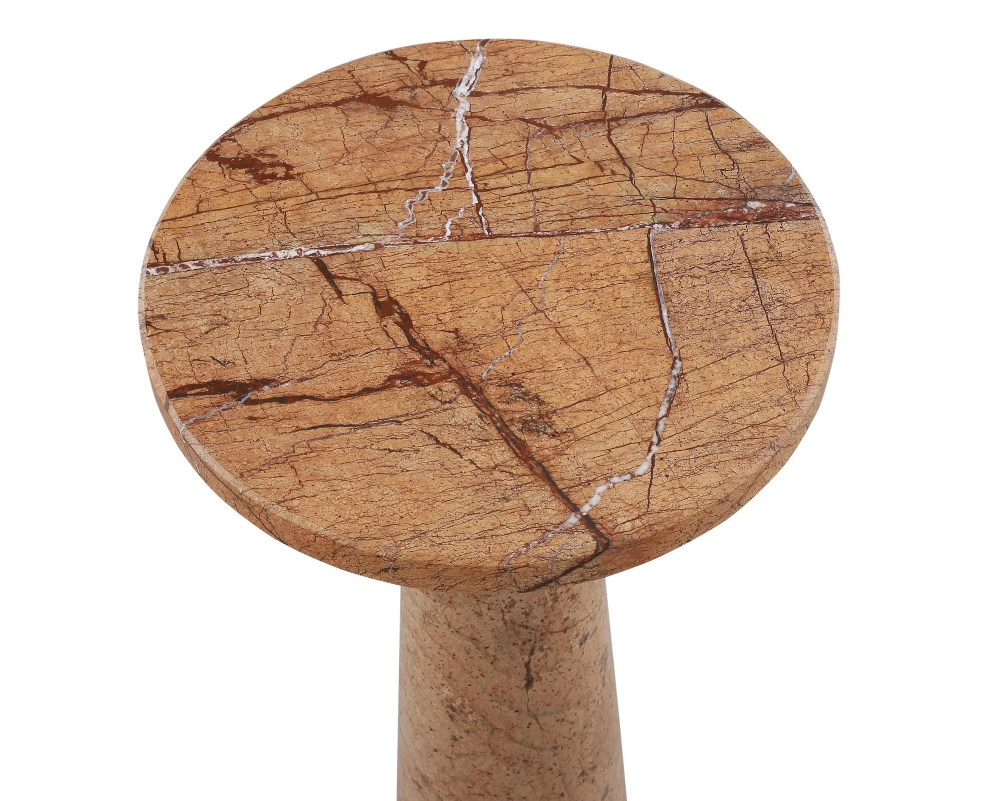 Hermes Brown Marble Side Table