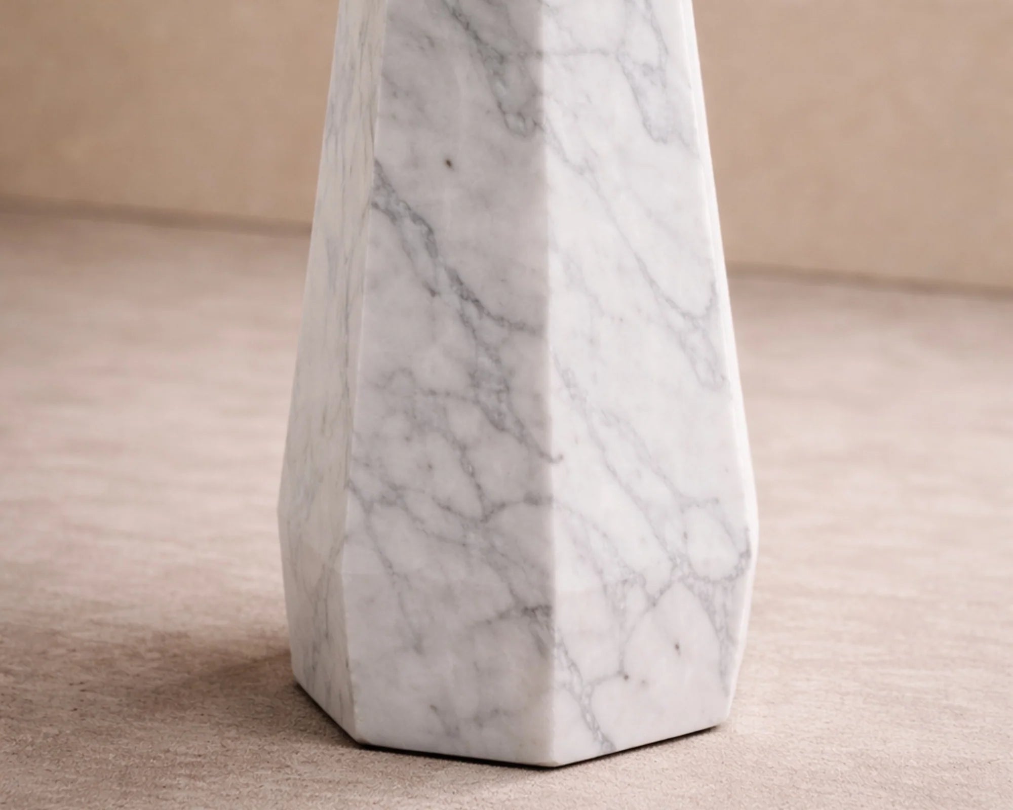 Hexagon White Lady Marble Side Table