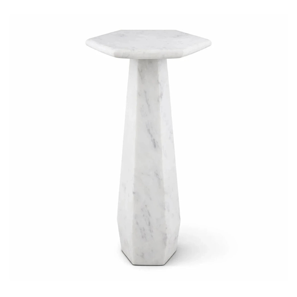 Hexagon White Lady Marble Side Table