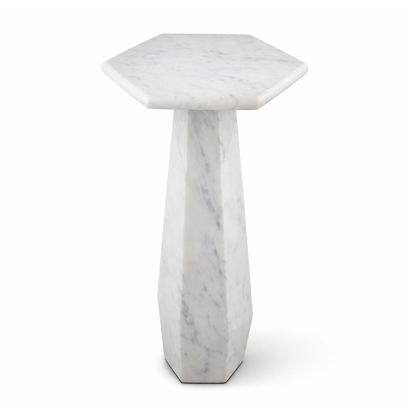 Hexagon White Lady Marble Side Table