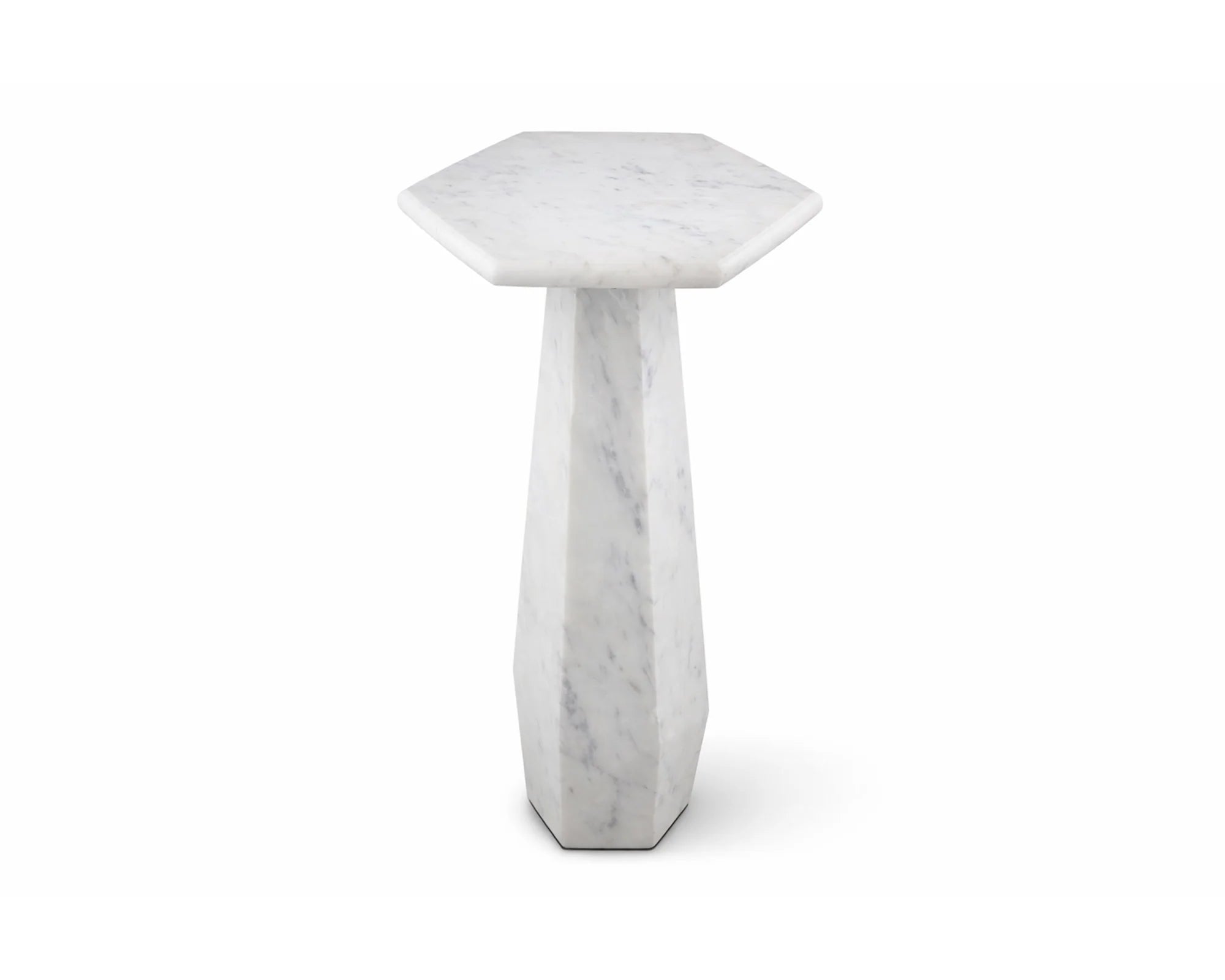 Hexagon White Lady Marble Side Table
