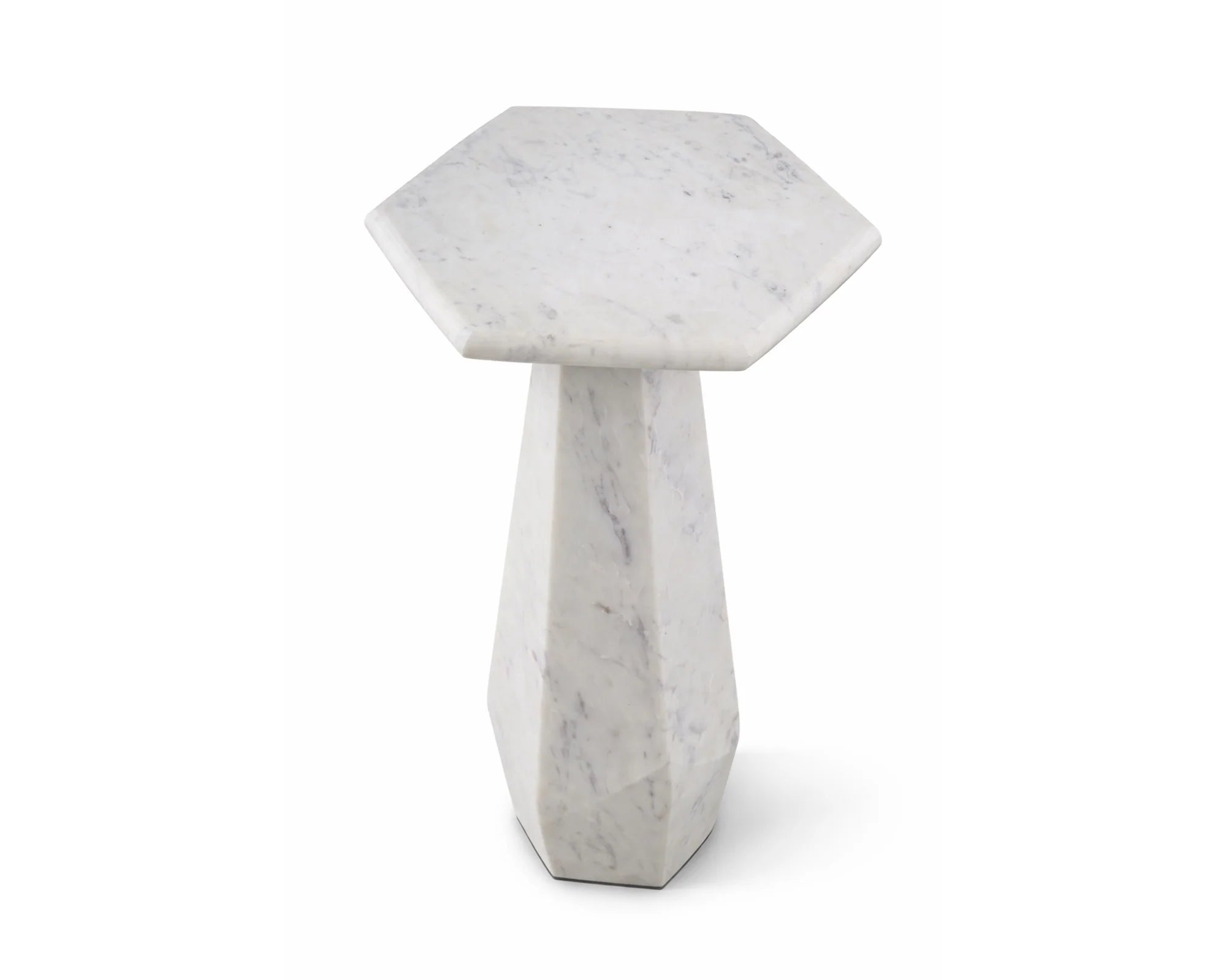 Hexagon White Lady Marble Side Table