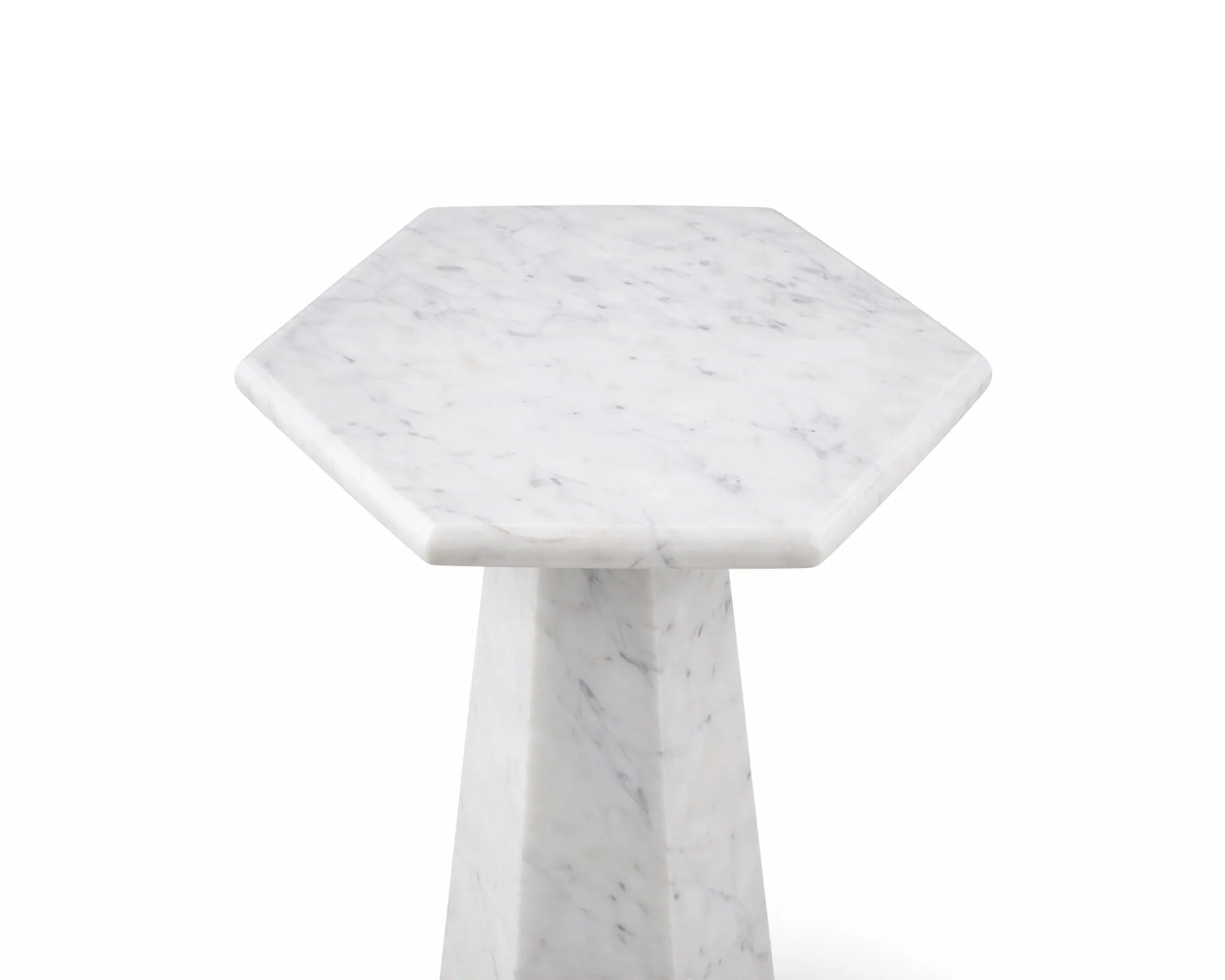 Hexagon White Lady Marble Side Table